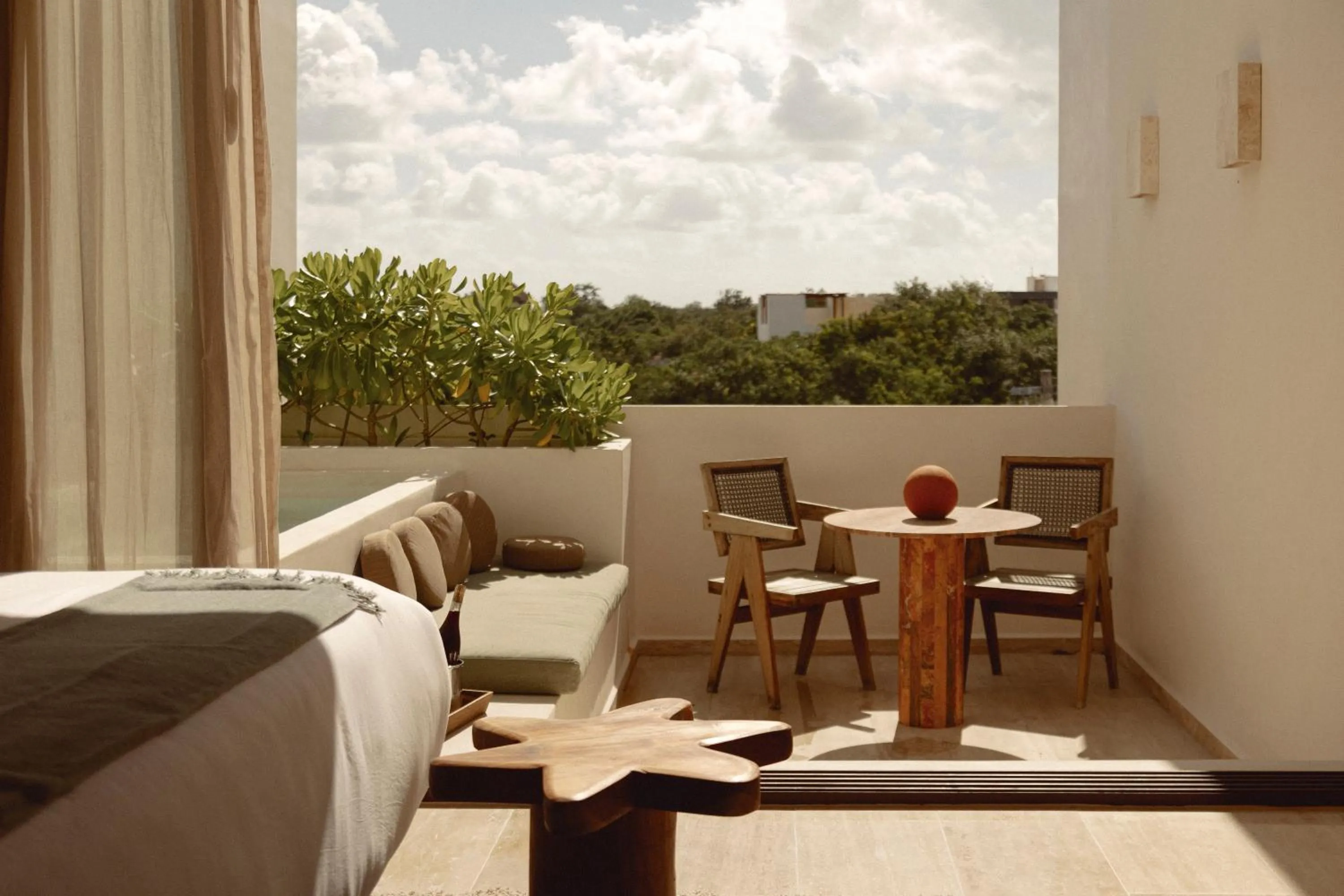 Patio, Bed in Hotel Bacab Tulum