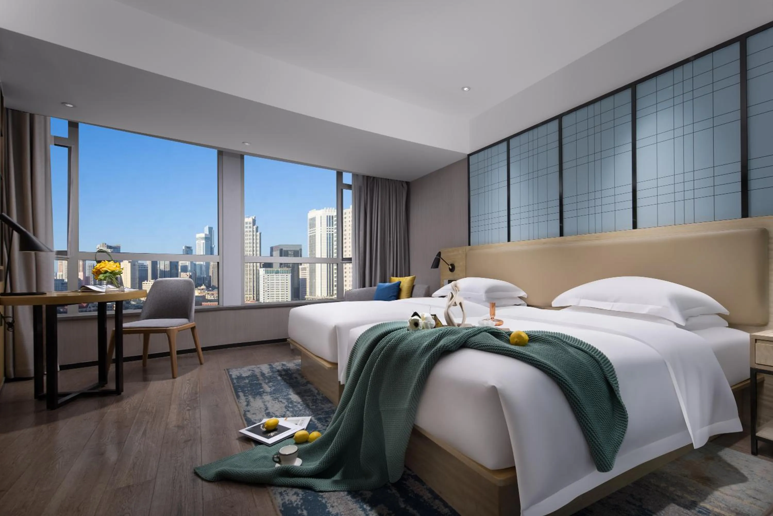 Bed in Echarm International Hotel Guangzhou Beijing Road Pedestrian Street Tianzi Wharf
