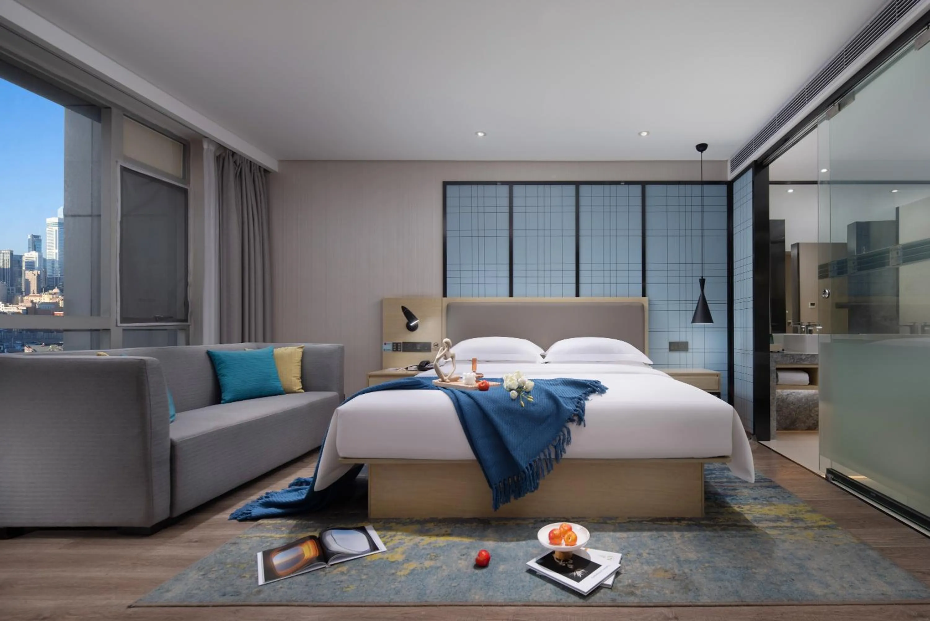 Bed in Echarm International Hotel Guangzhou Beijing Road Pedestrian Street Tianzi Wharf