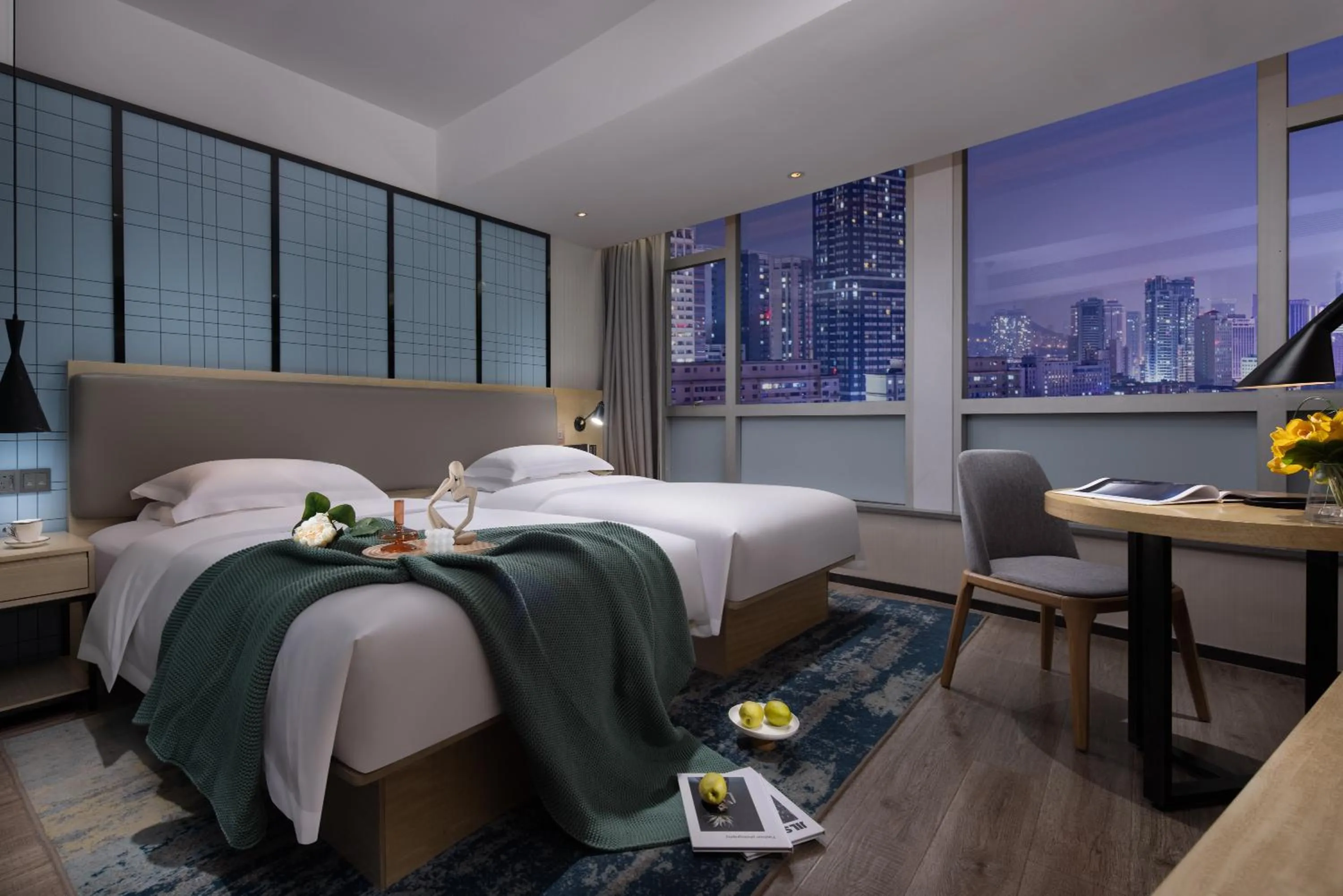 Bed in Echarm International Hotel Guangzhou Beijing Road Pedestrian Street Tianzi Wharf
