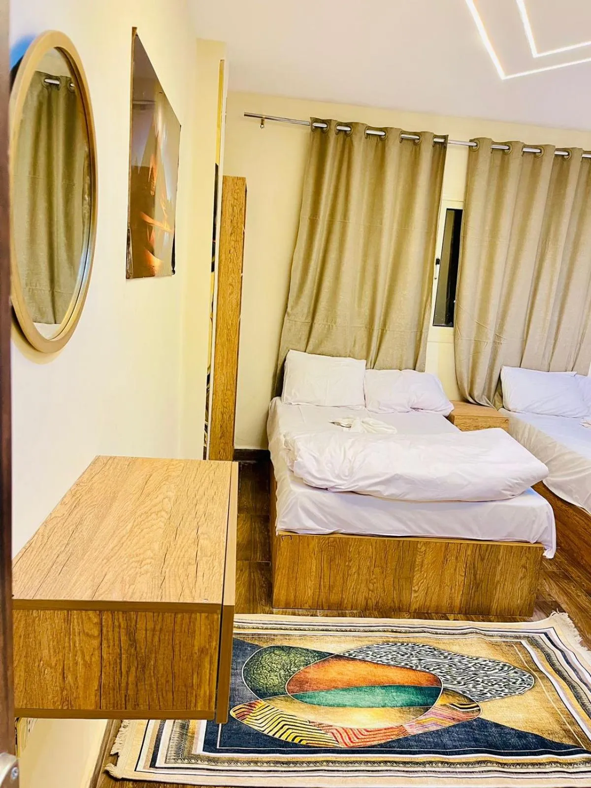 Bed in Farsha Pyramids Inn