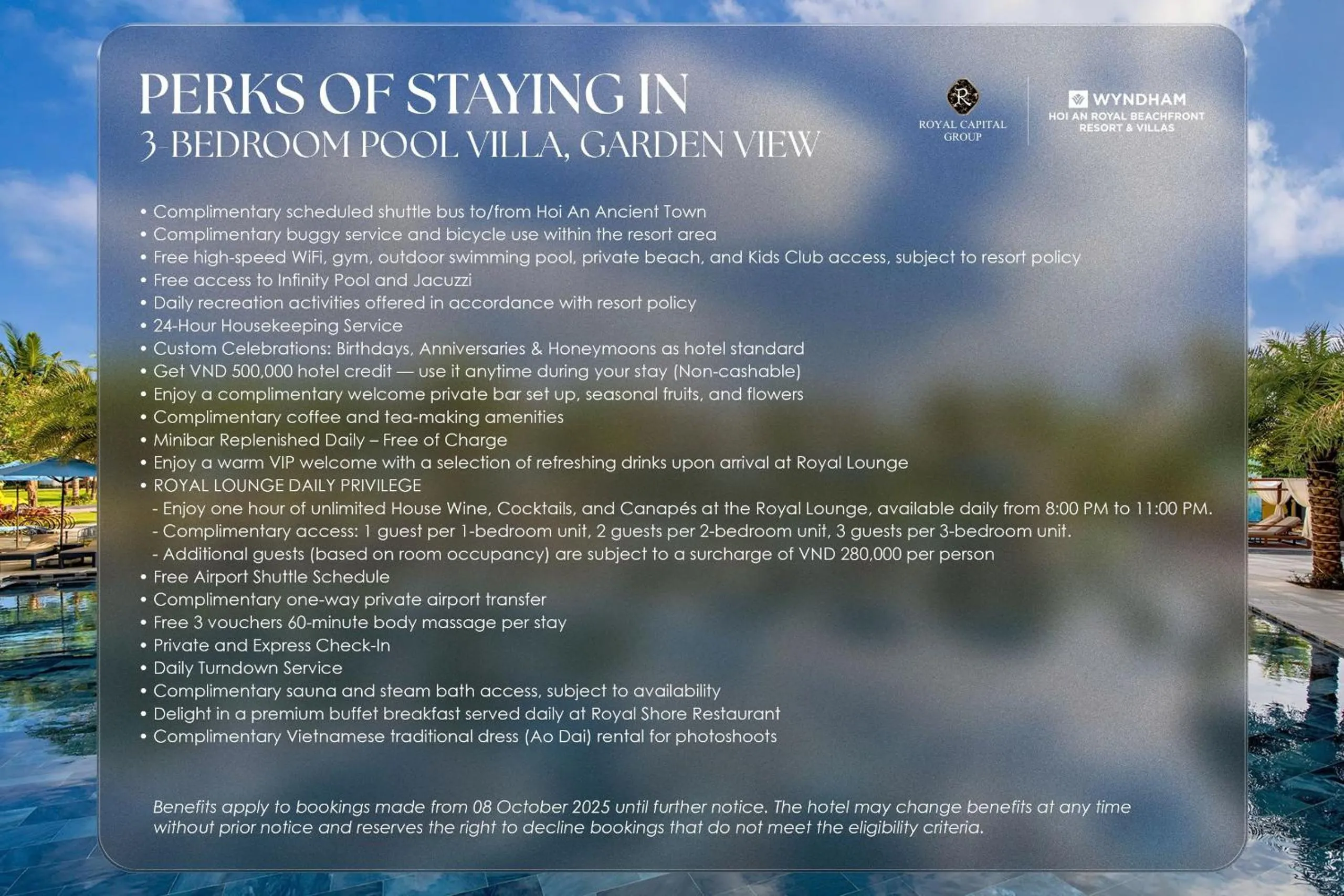 room service in Hoi An Royal Beachfront Villas