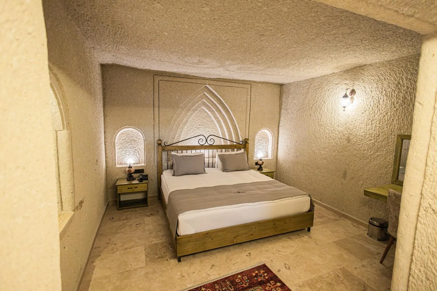 Bed in Majestic Cave House