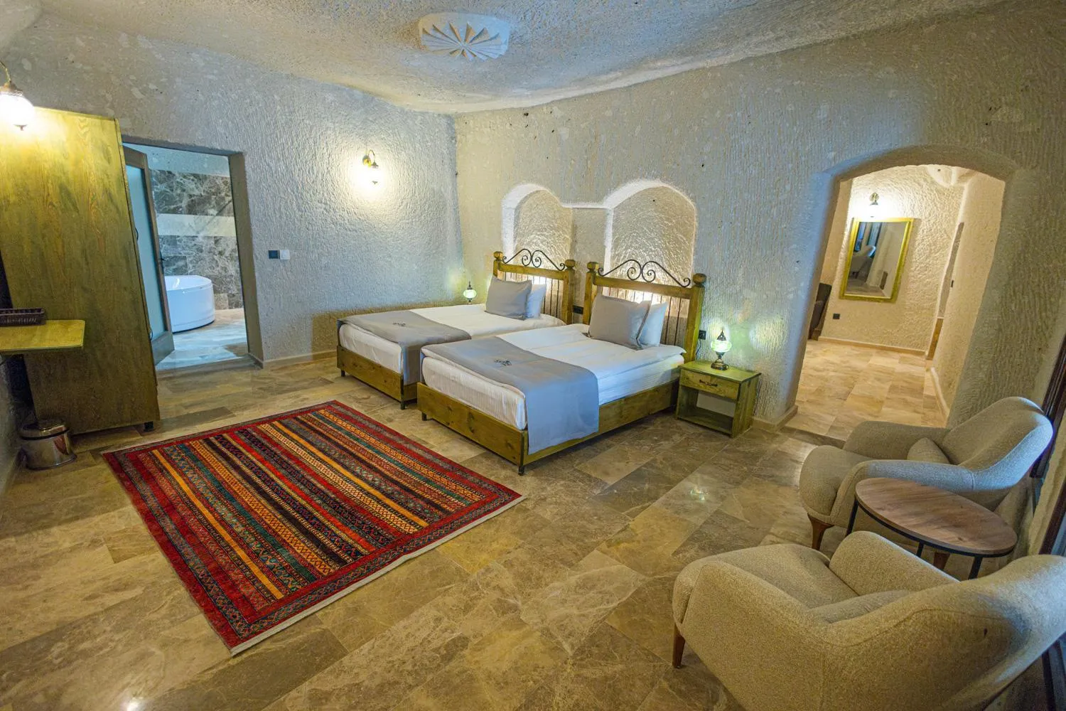 Bed in Majestic Cave House