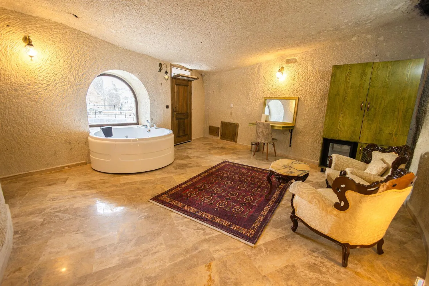 Living room in Majestic Cave House