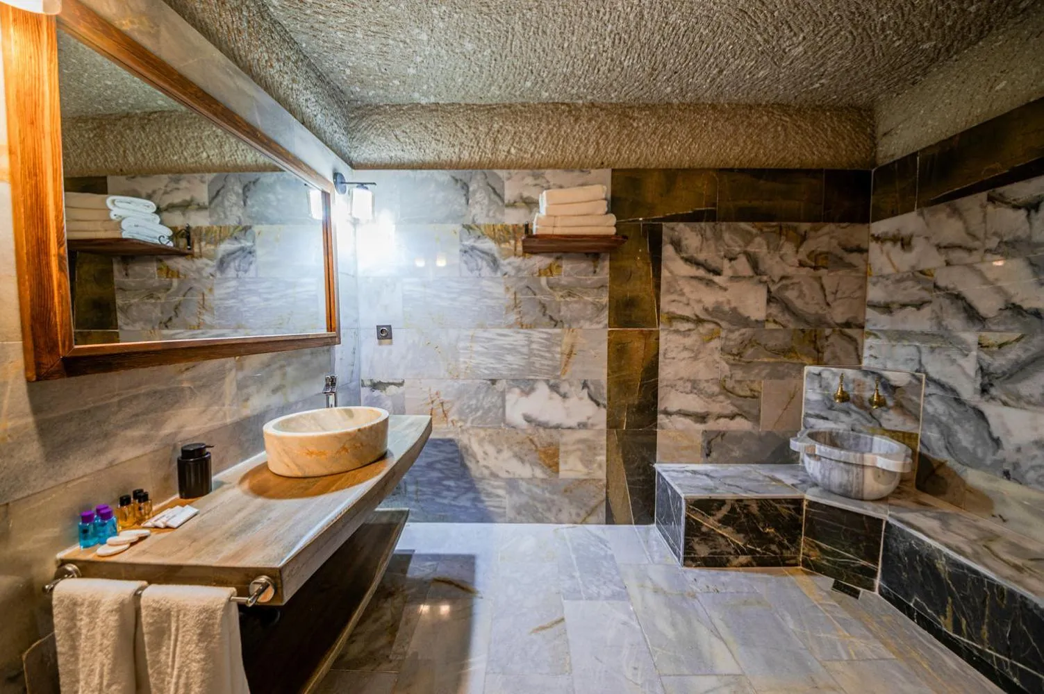 Shower in Majestic Cave House