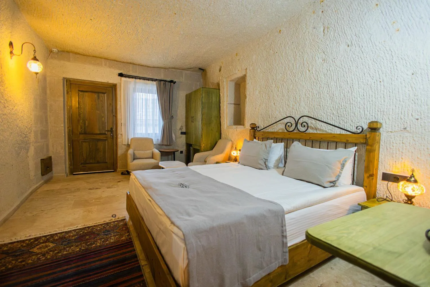 Bed in Majestic Cave House