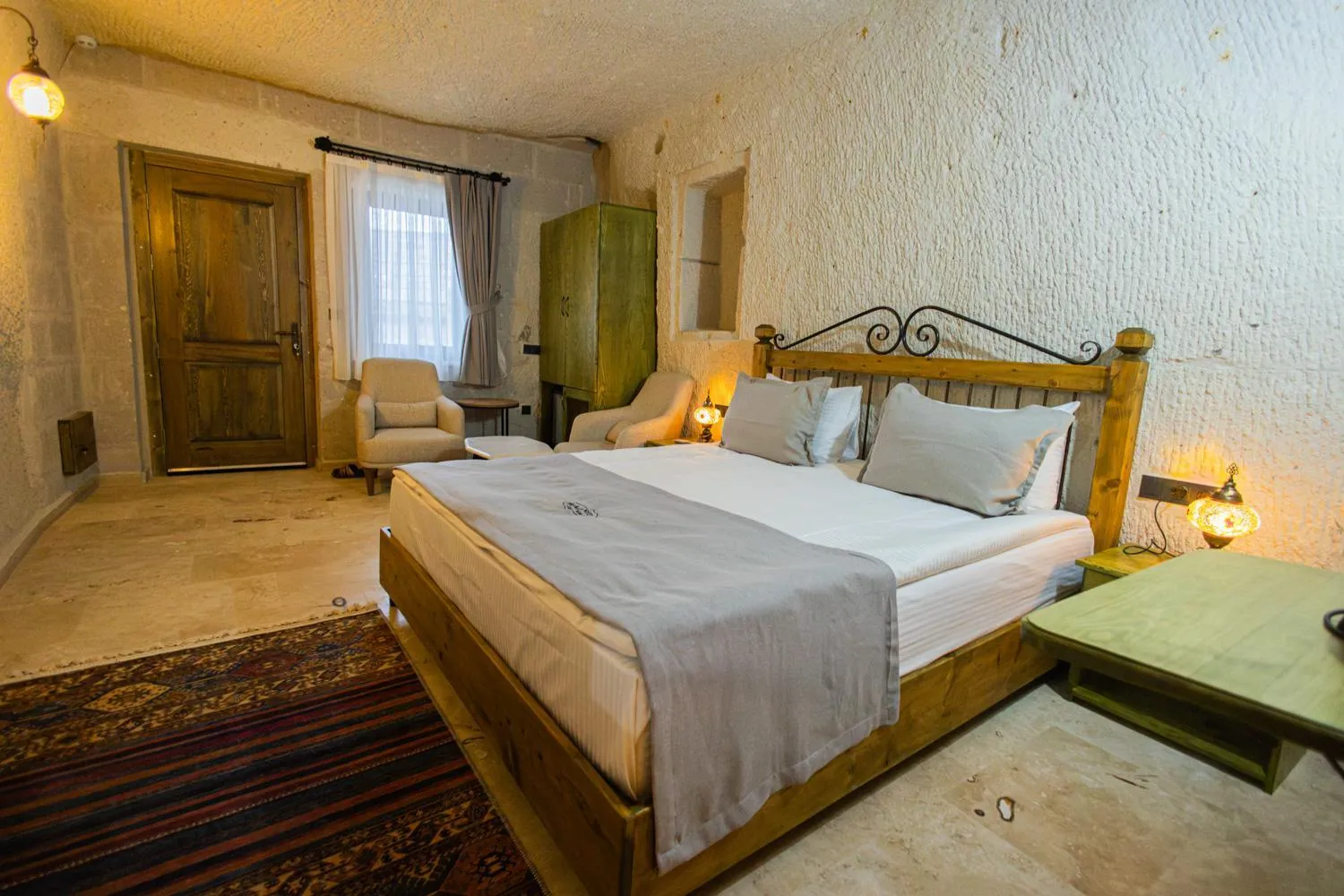 Bed in Majestic Cave House