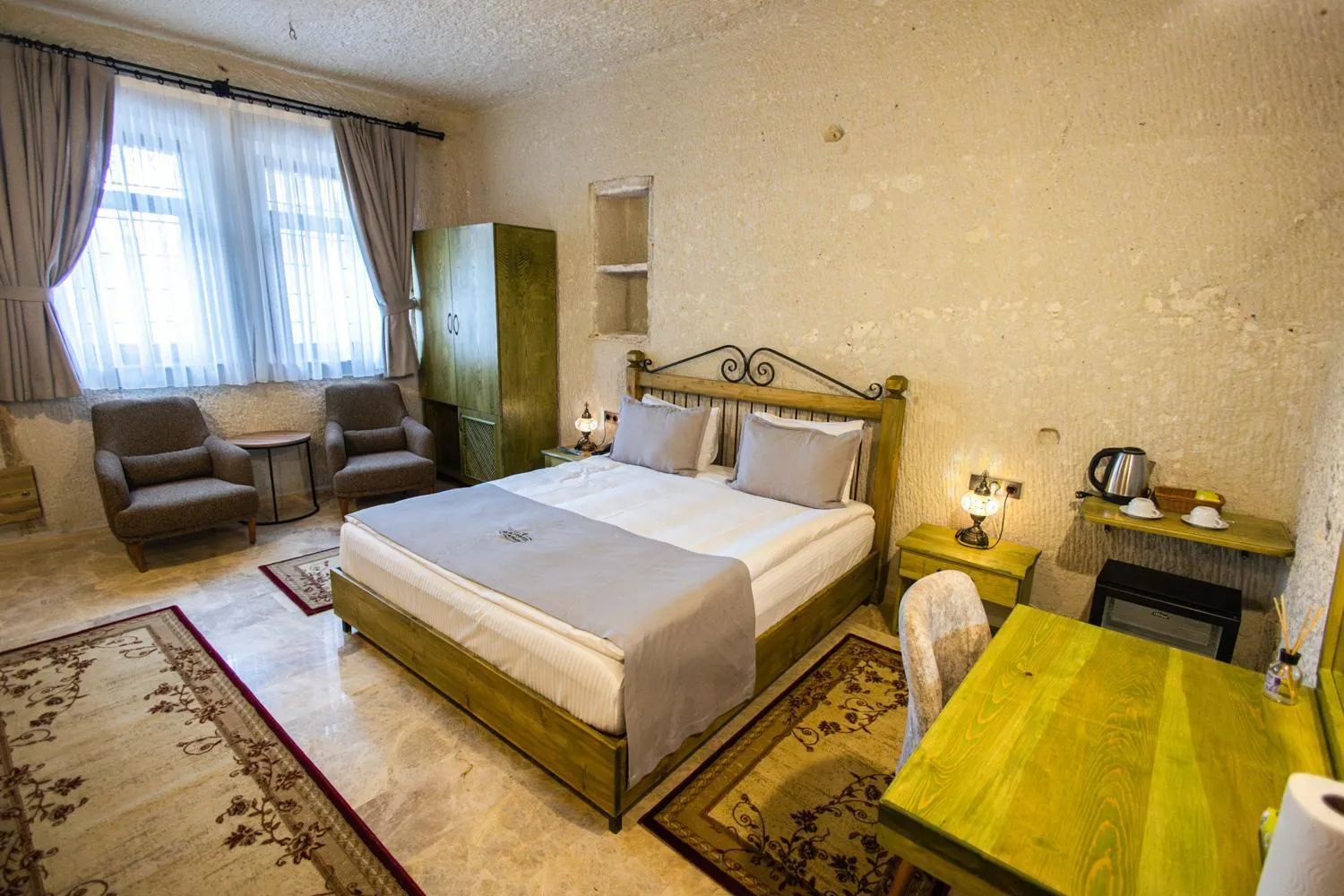 Bed in Majestic Cave House