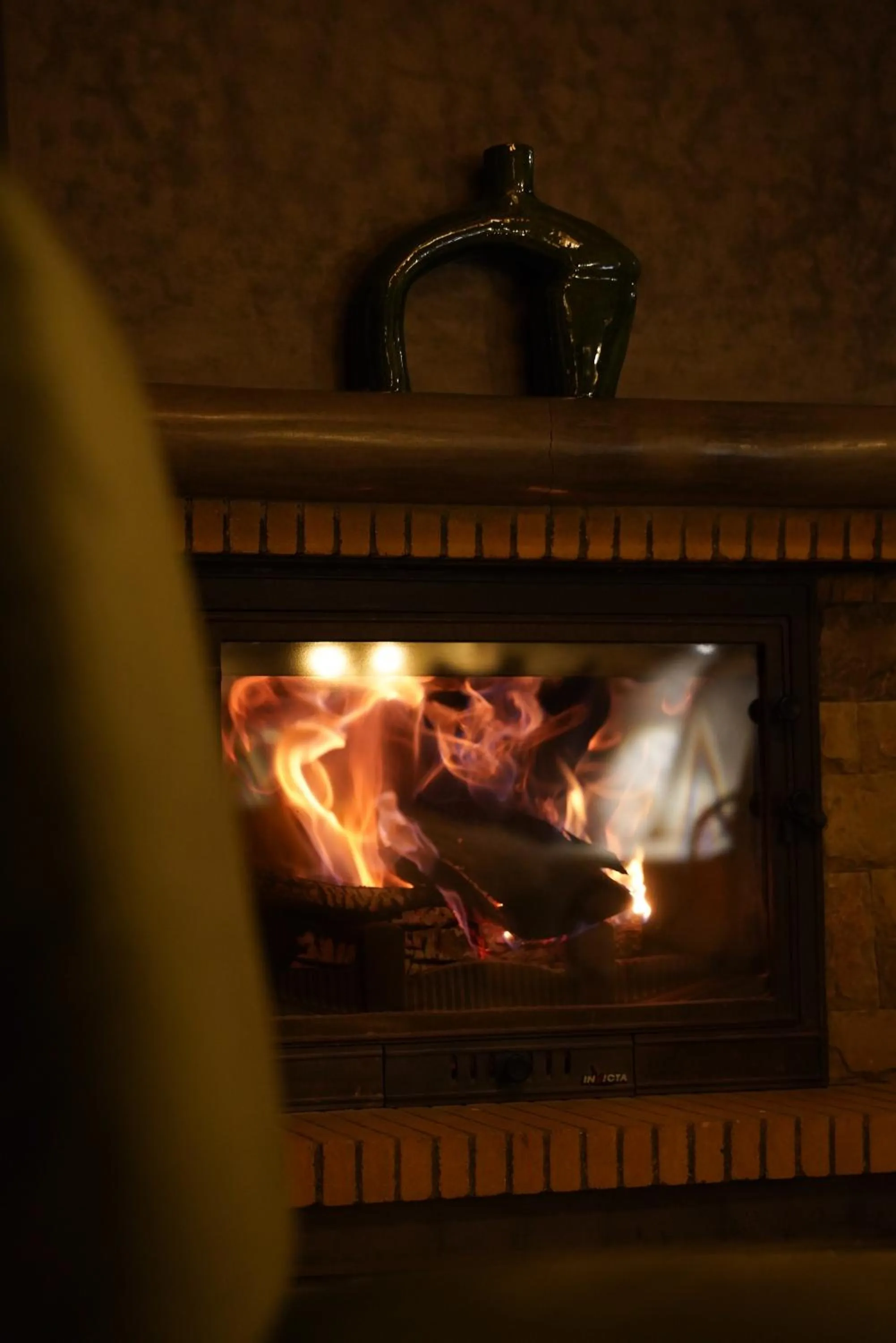 fireplace in Eden Boutique Hotel