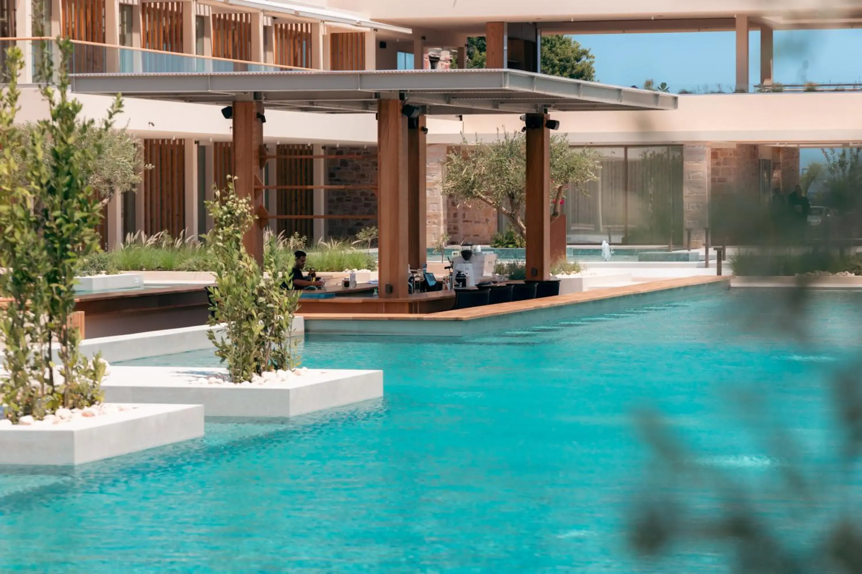 Pool view in Royal Pearl Island Chios Hotel and Spa Pool view in Royal Pearl Island Chios Hotel and Spa