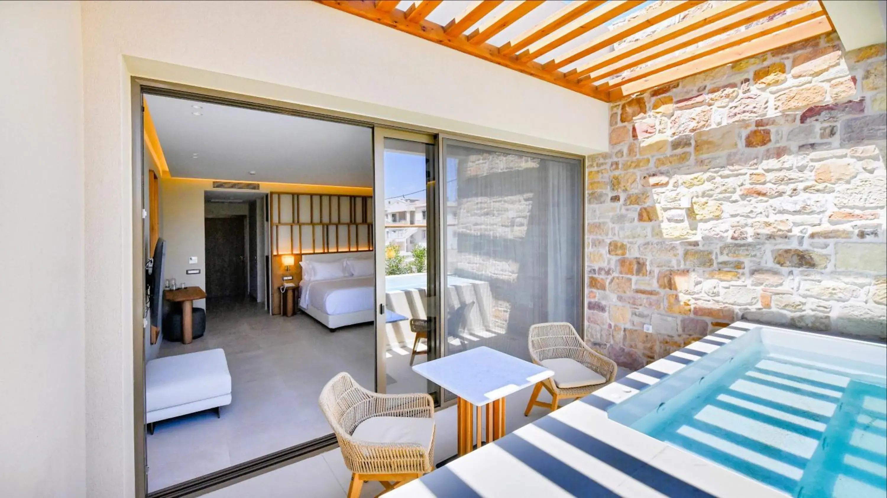 Hot Tub, Bed in Royal Pearl Island Chios Hotel and Spa Hot Tub, Bed in Royal Pearl Island Chios Hotel and Spa