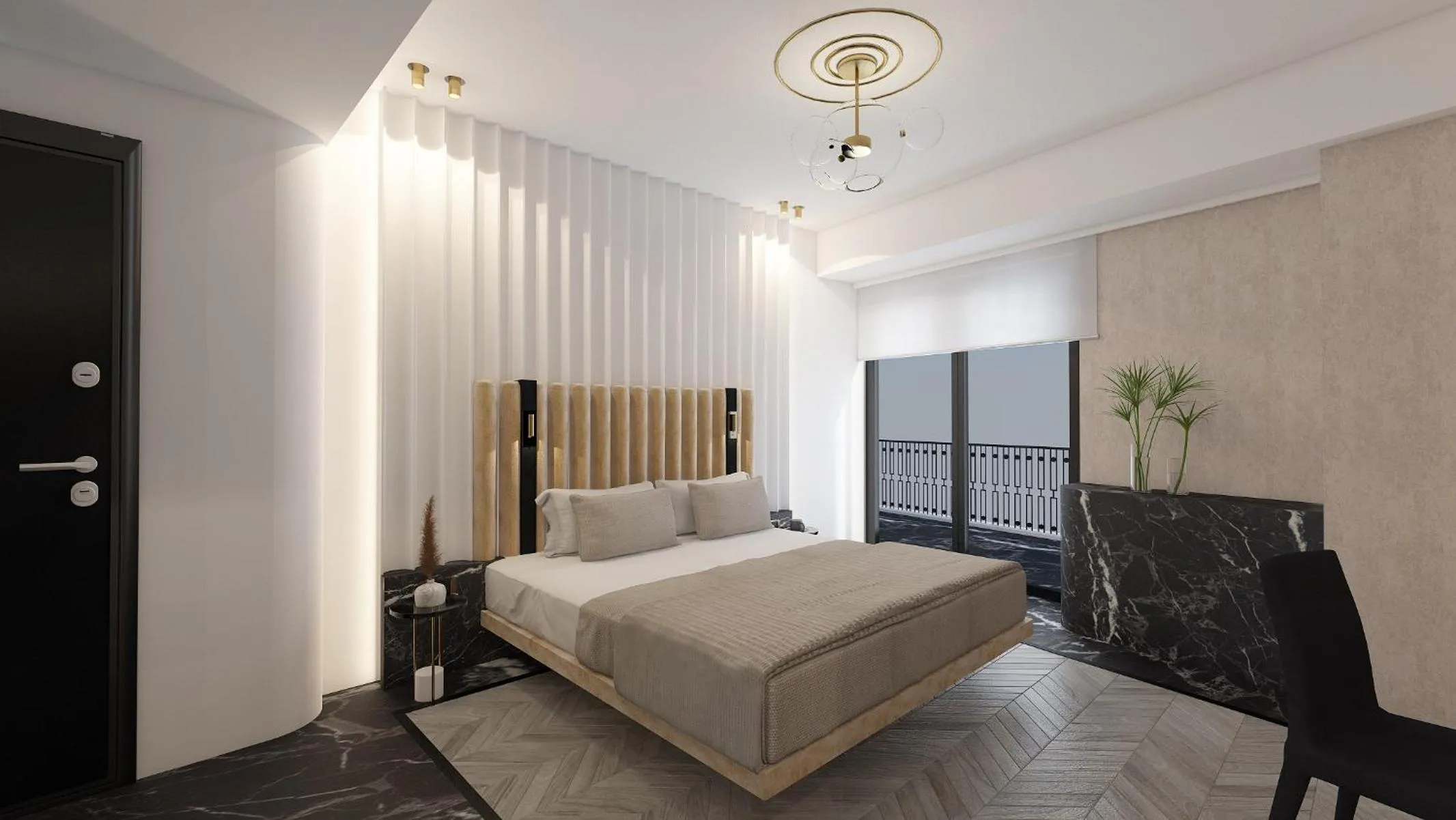 Photo of the whole room, Bed in Esse Athens