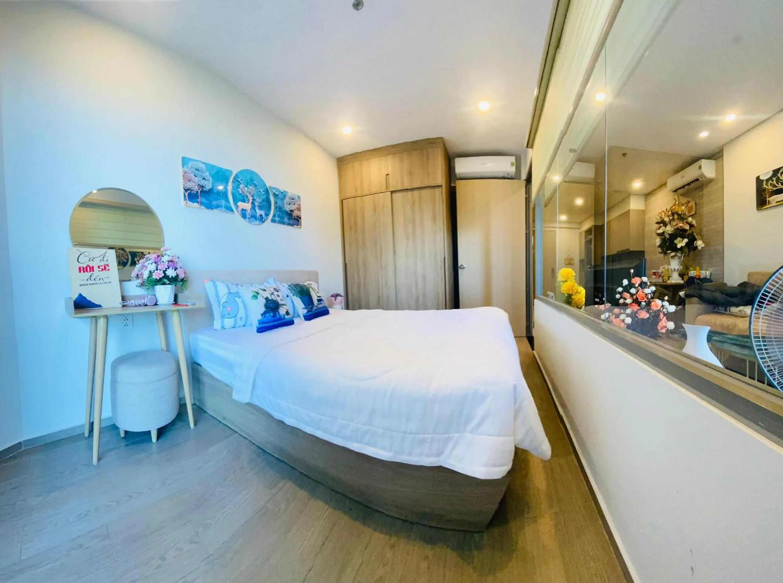 Bed in The Song Apartment Vung Tau Sea view