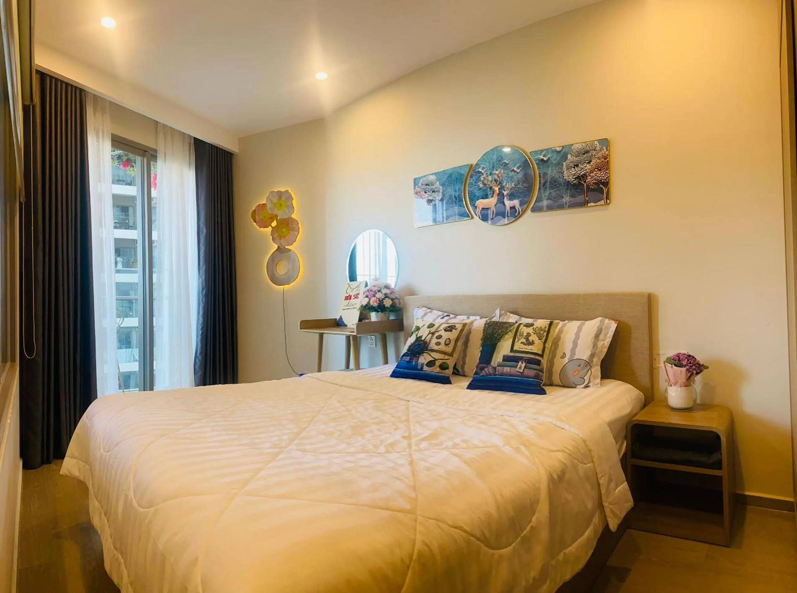 Bed in The Song Apartment Vung Tau Sea view