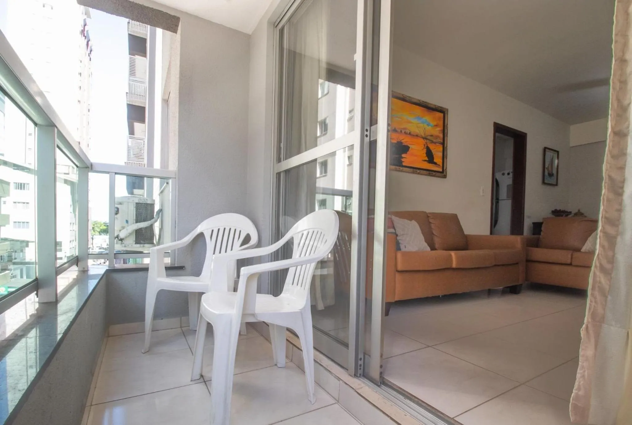 Balcony/Terrace in VNZ42B - Climatizado, Quadra Mar, Garagem, Wi-Fi