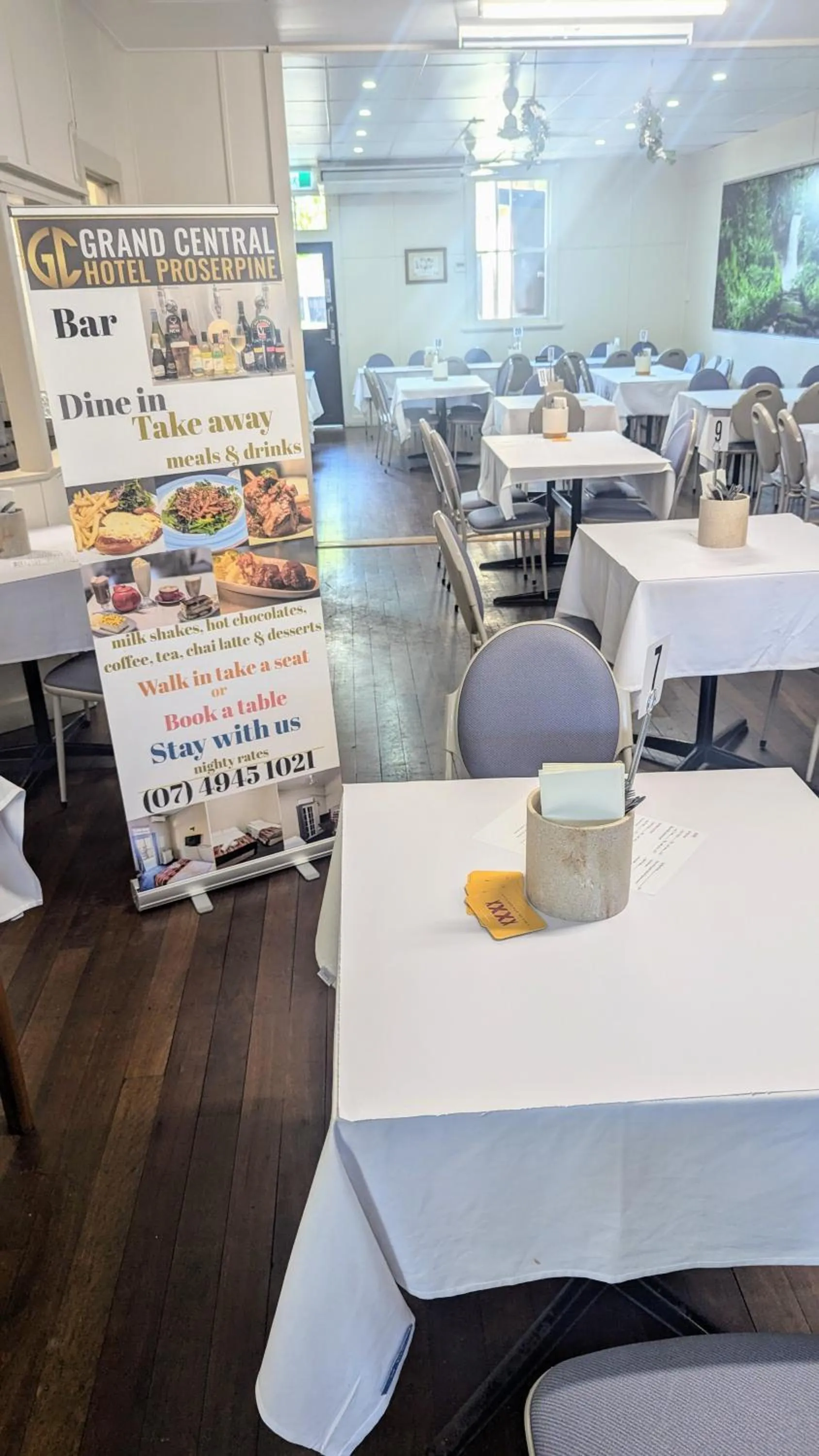 Restaurant/places to eat in GRAND CENTRAL HOTEL PROSERPINE