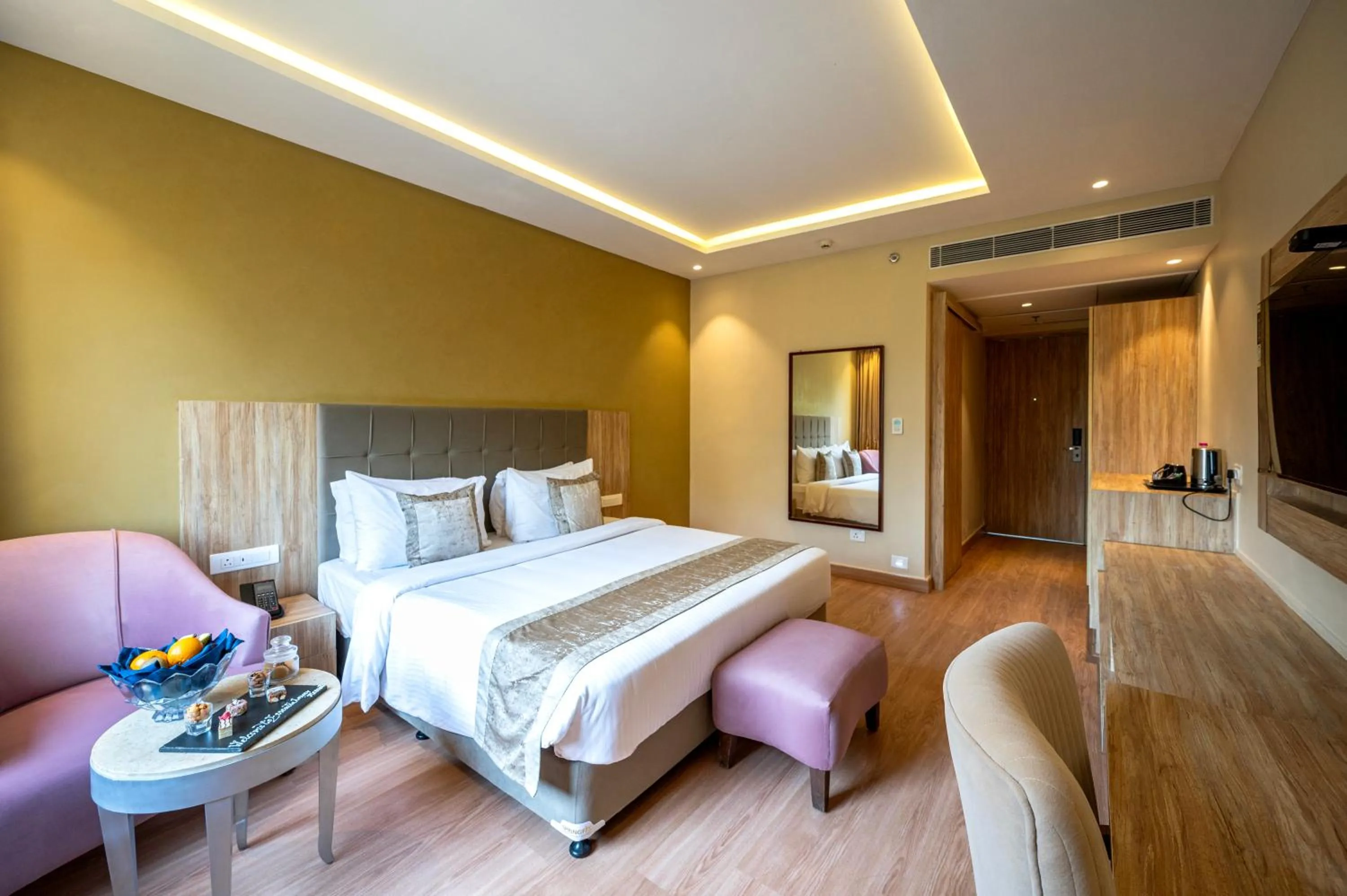 Bed in Essentia Luxury Resort & Spa Udaipur