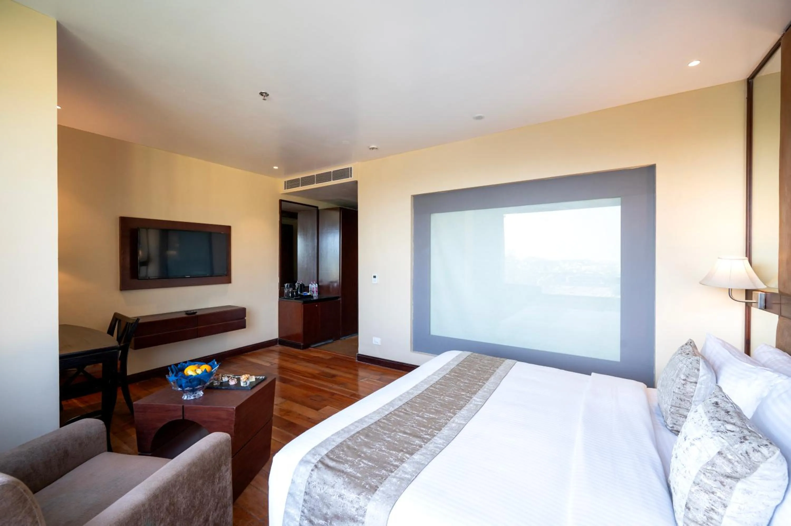 Bed in Essentia Luxury Resort & Spa Udaipur