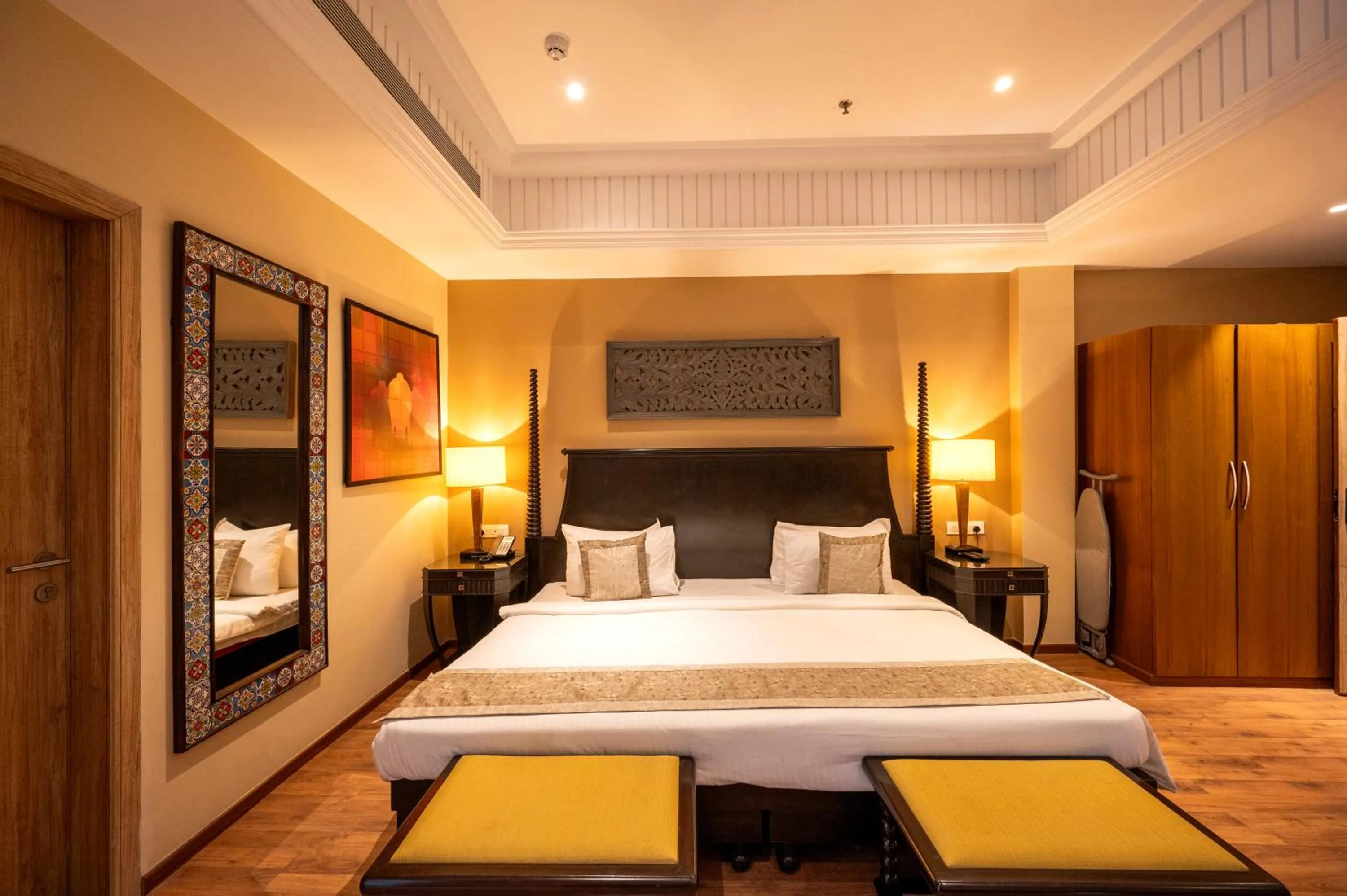Bed in Essentia Luxury Resort & Spa Udaipur