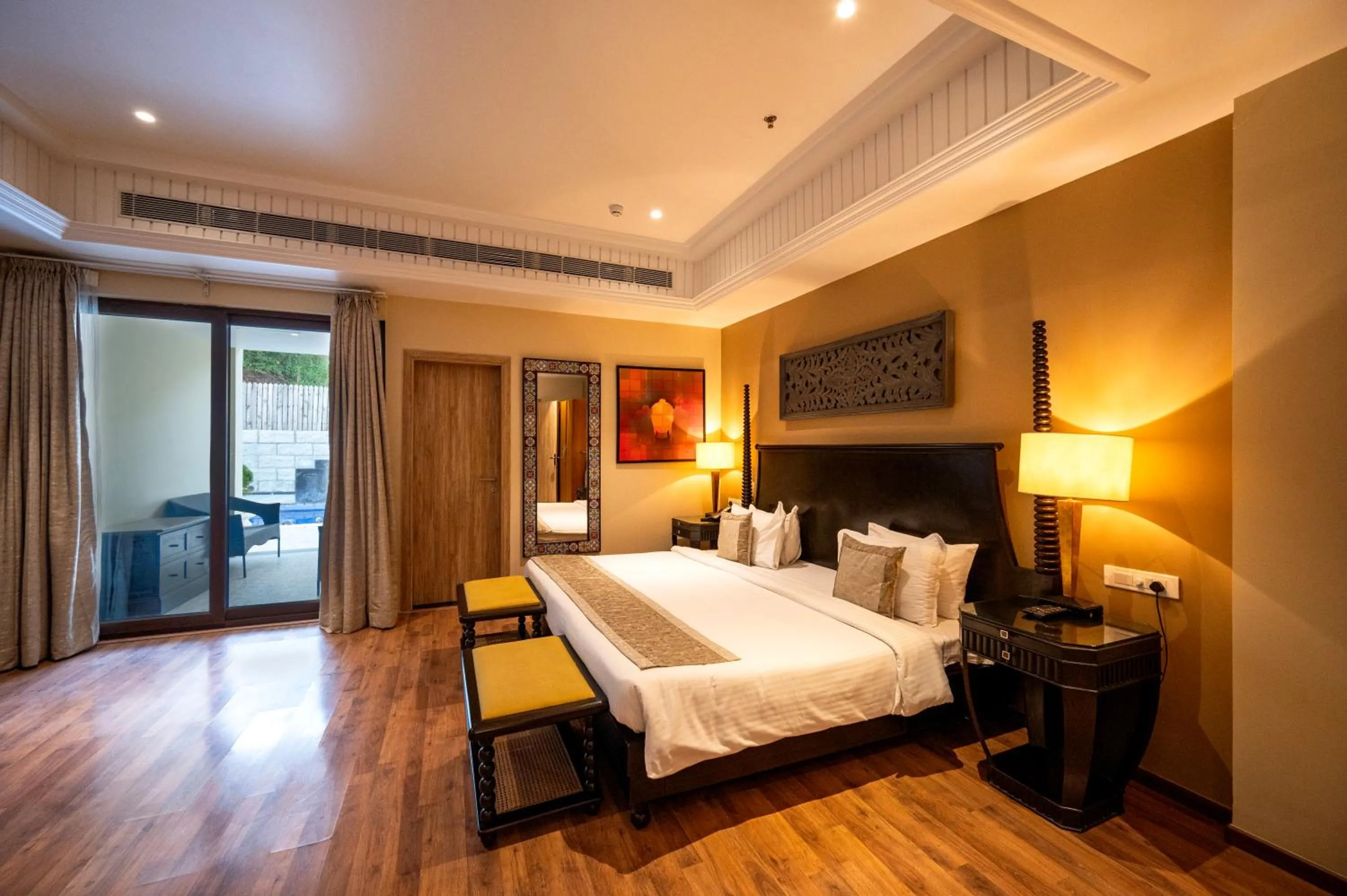 Bed in Essentia Luxury Resort & Spa Udaipur