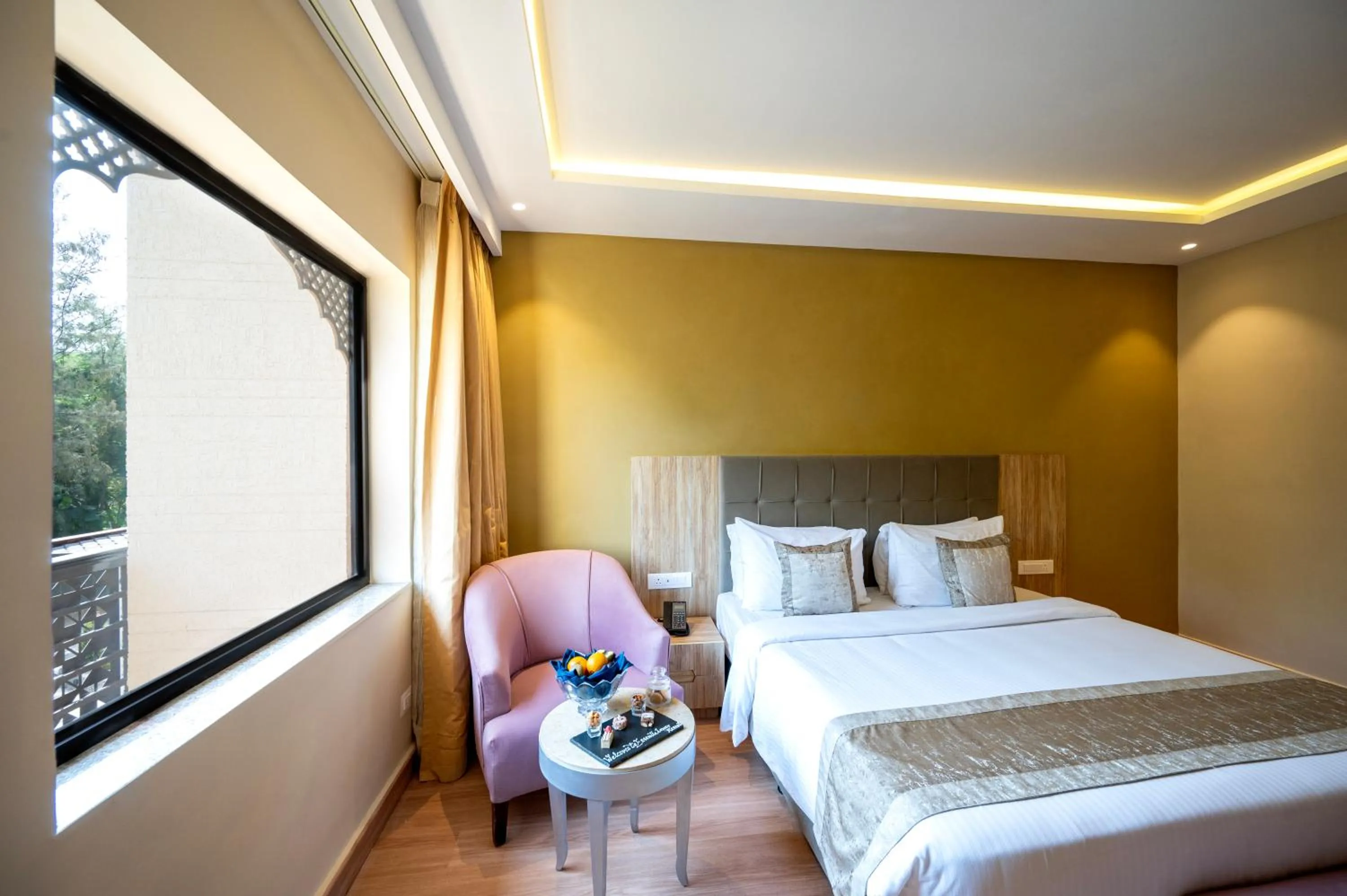 Bed in Essentia Luxury Resort & Spa Udaipur