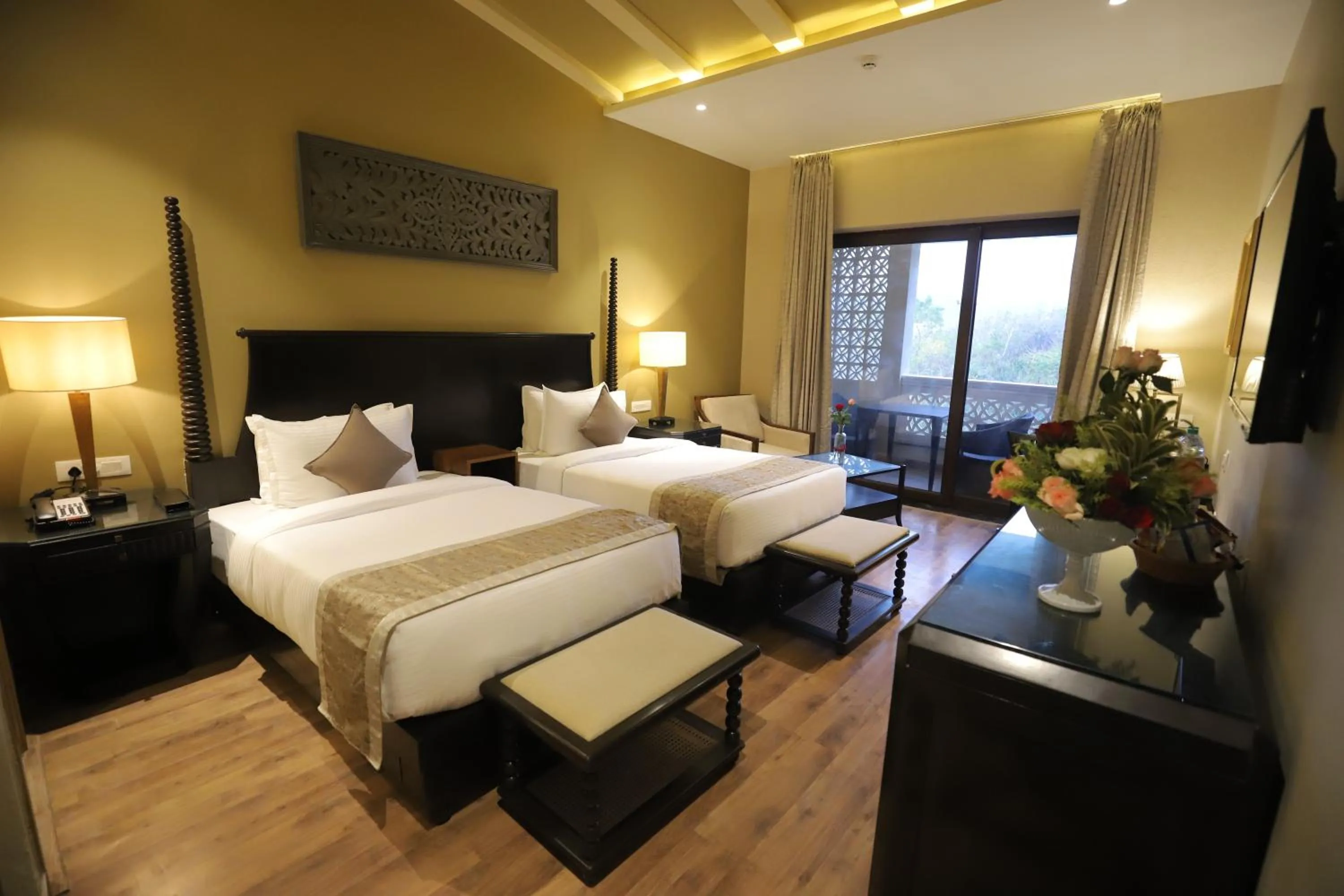 Bed in Essentia Luxury Resort & Spa Udaipur