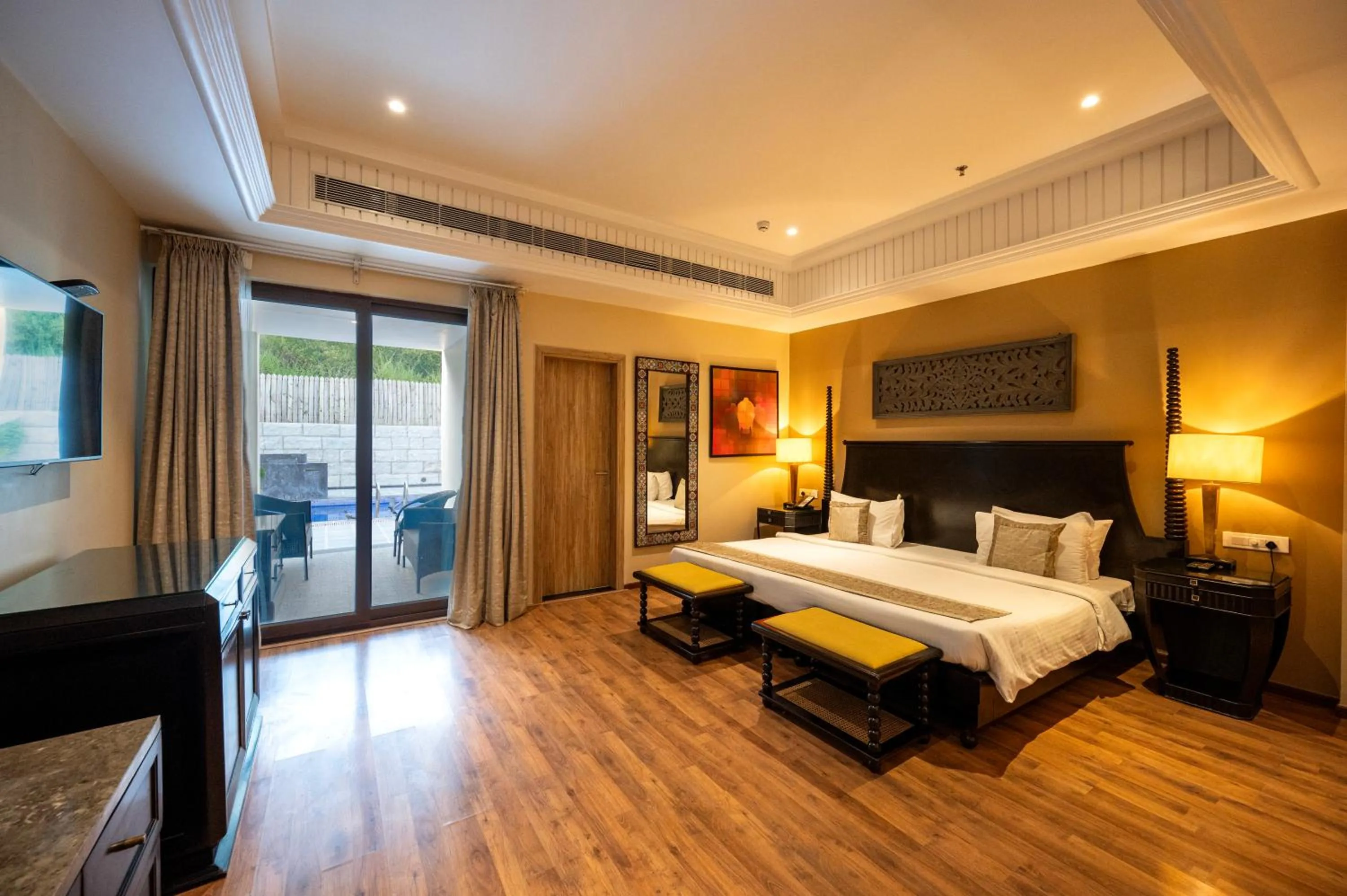 Bed in Essentia Luxury Resort & Spa Udaipur