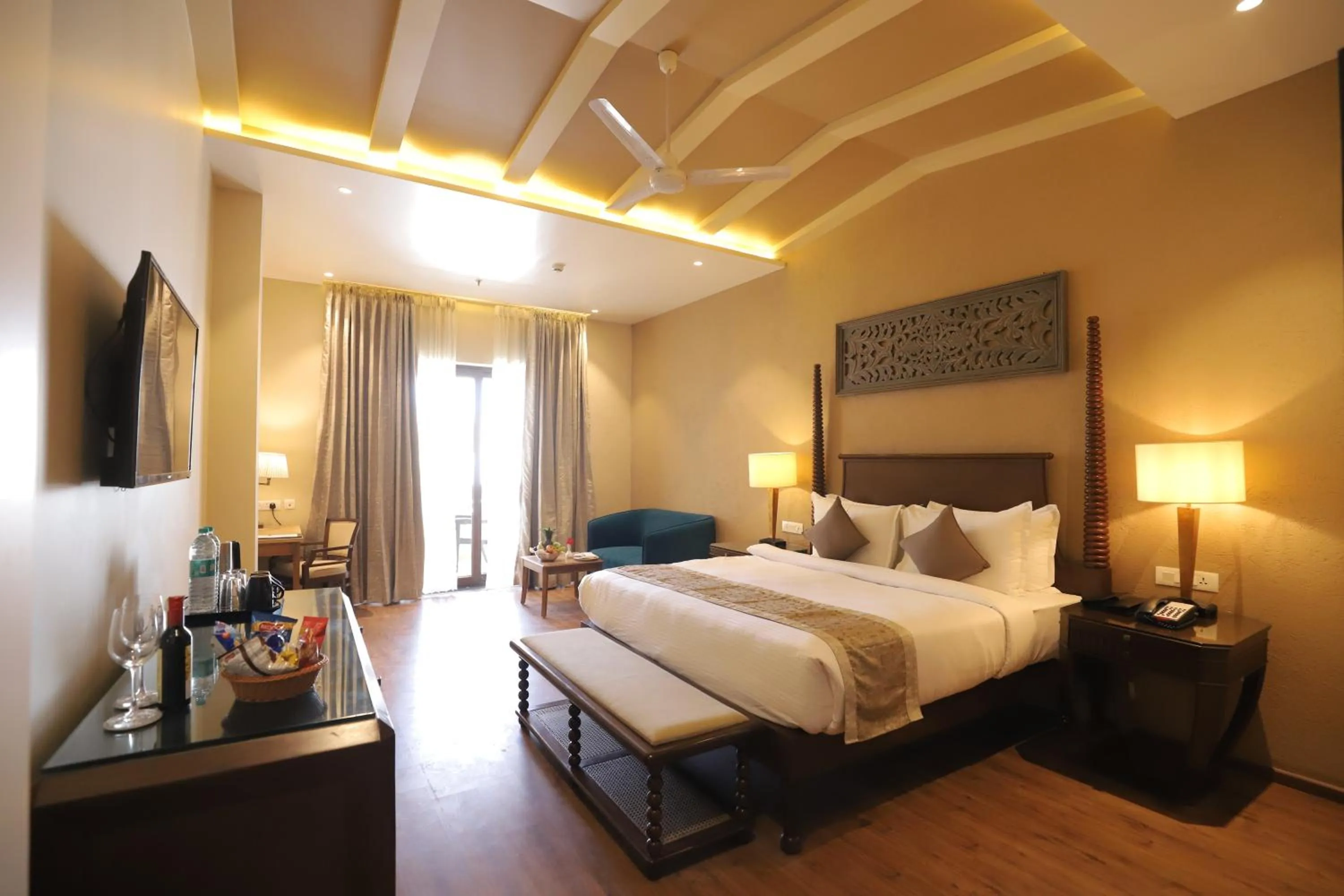 Bed in Essentia Luxury Resort & Spa Udaipur