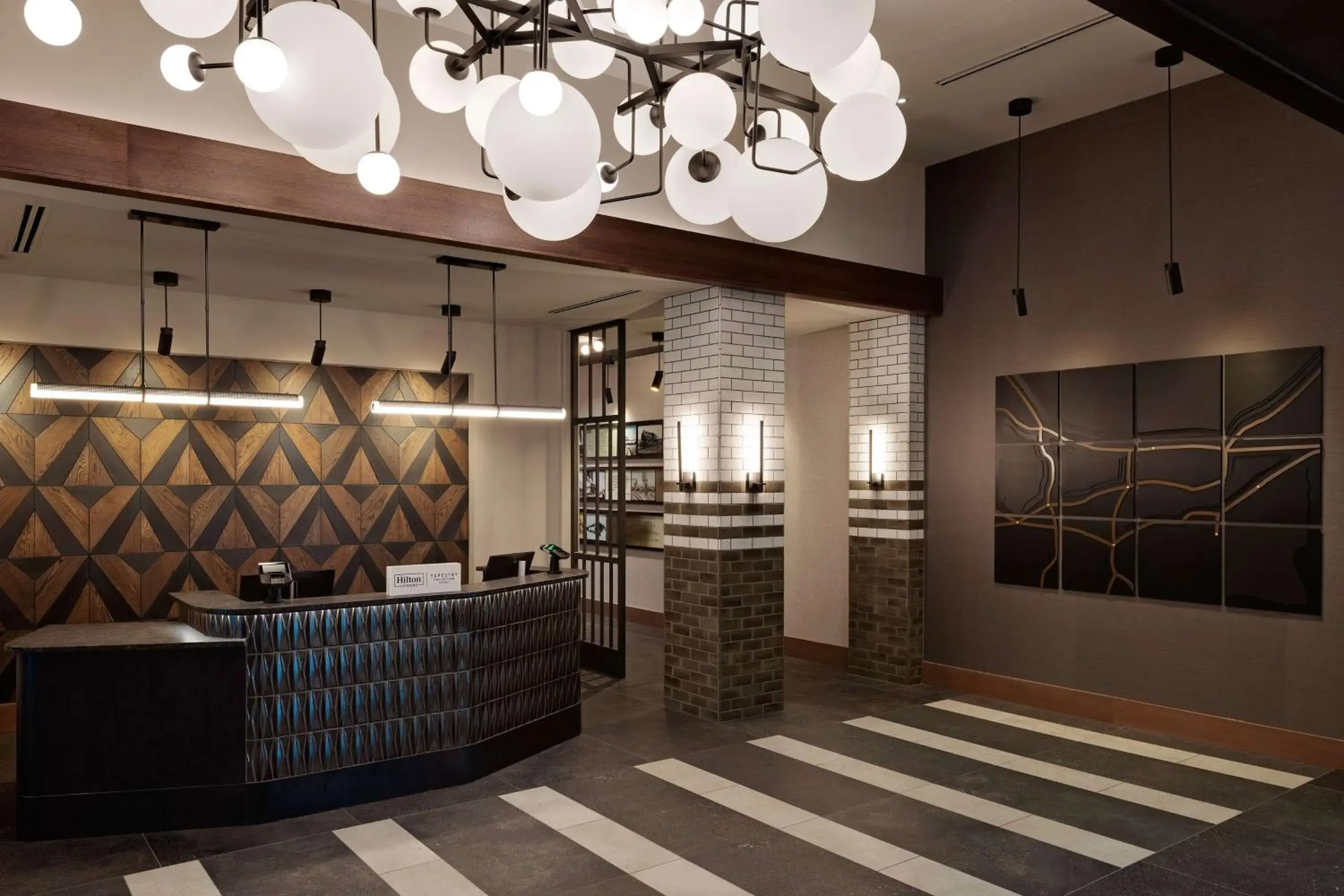 Lobby or reception in Hotel Nickel Plate Fishers, Tapestry Collection By Hilton Lobby or reception in Hotel Nickel Plate Fishers, Tapestry Collection By Hilton