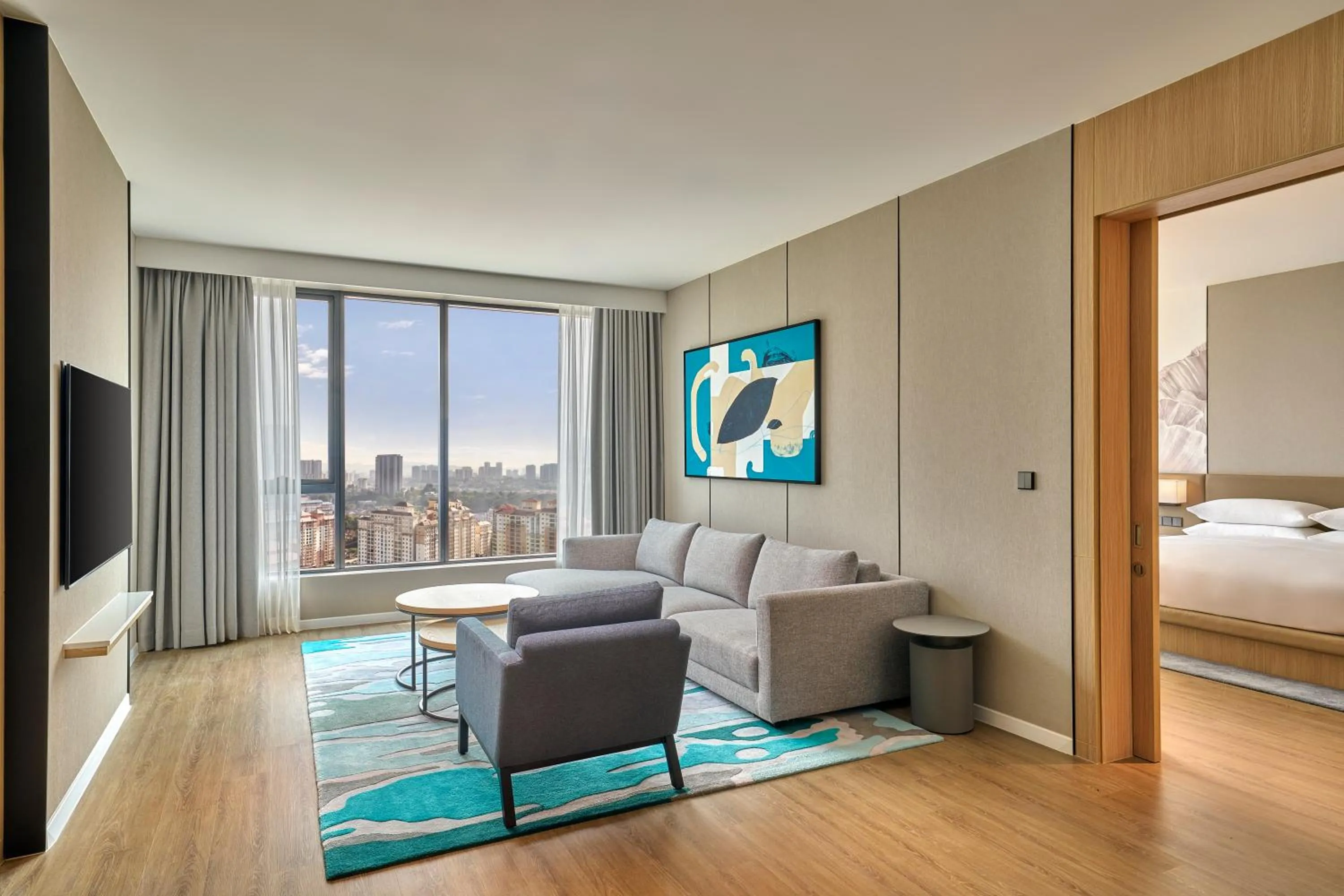 Living room, Bed in Courtyard by Marriott Kuala Lumpur South