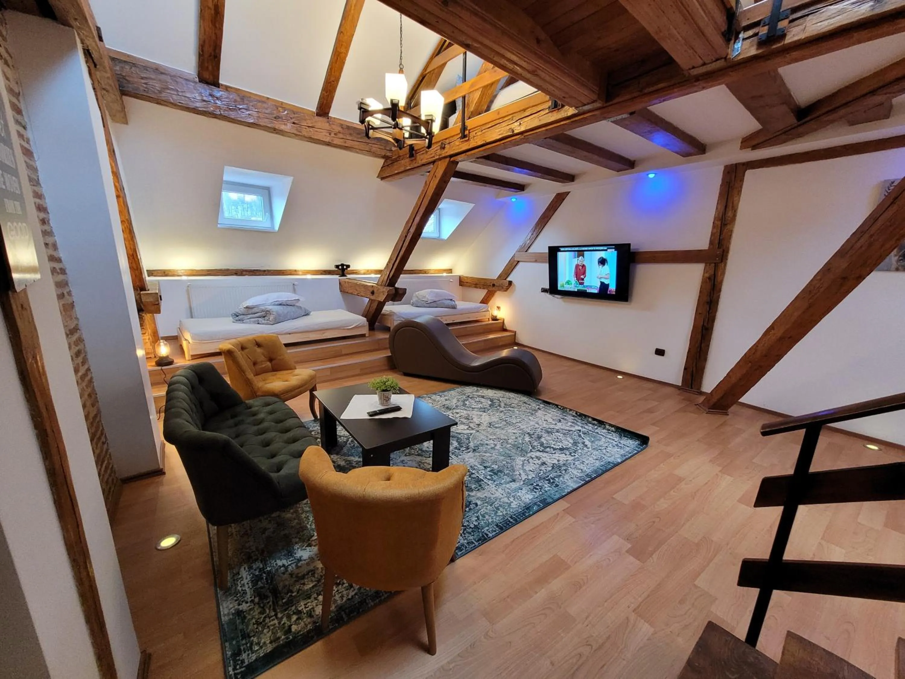 Seating area in Main Square Apartments & More