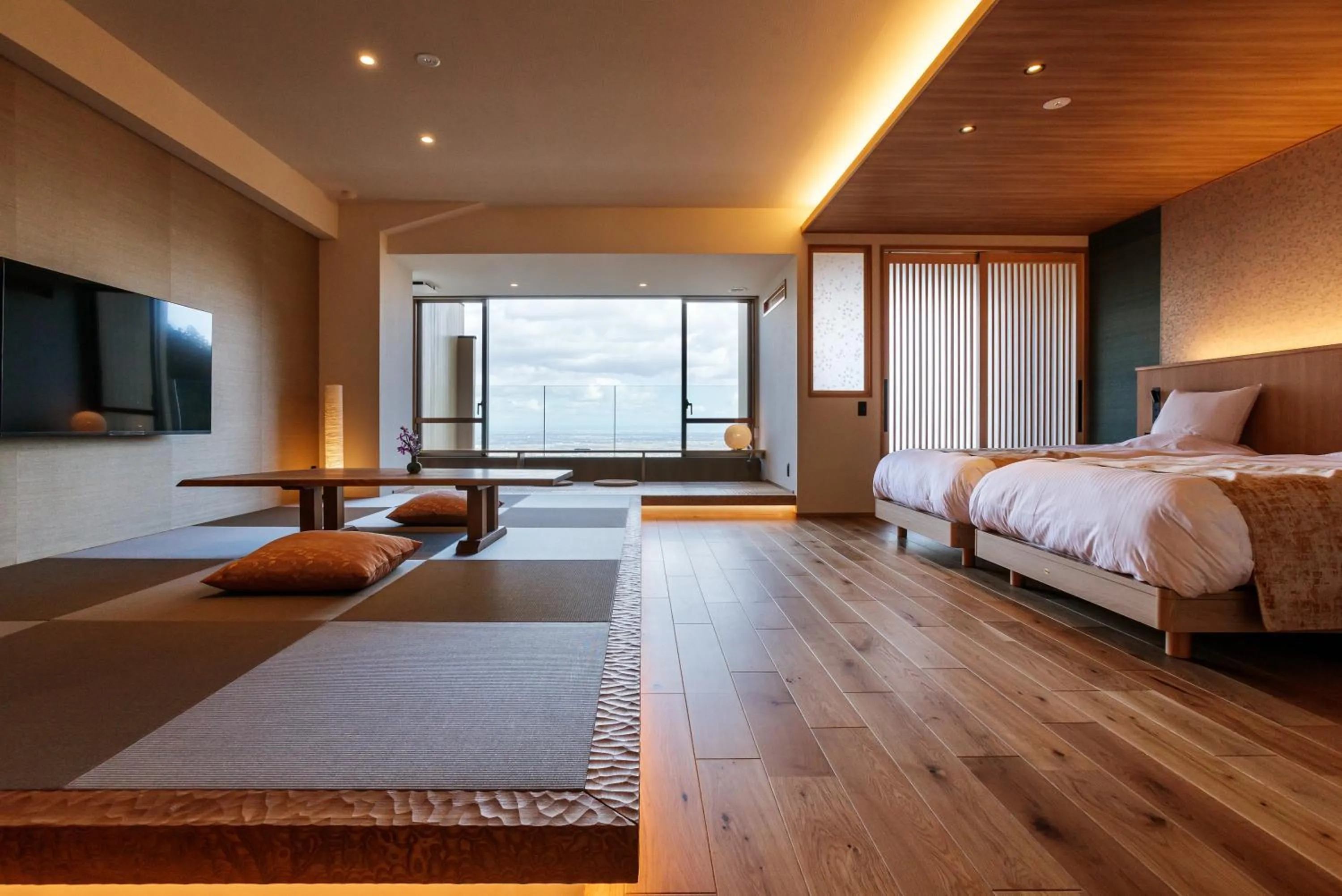 Photo of the whole room, Bed in Takimotokan Yuki No Sato
