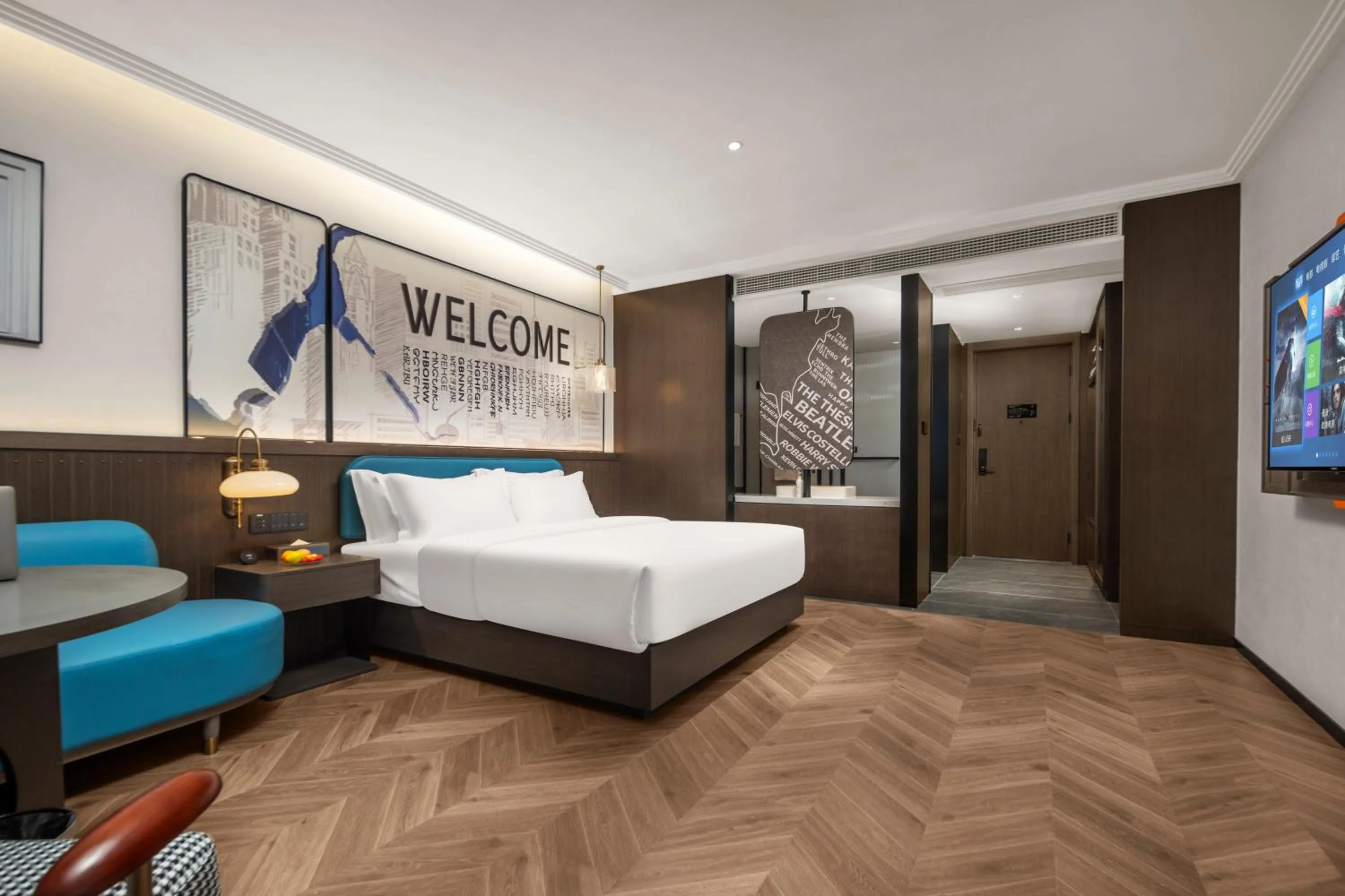 Bed in Mehood Hotel Huangshan High-Speed North Station