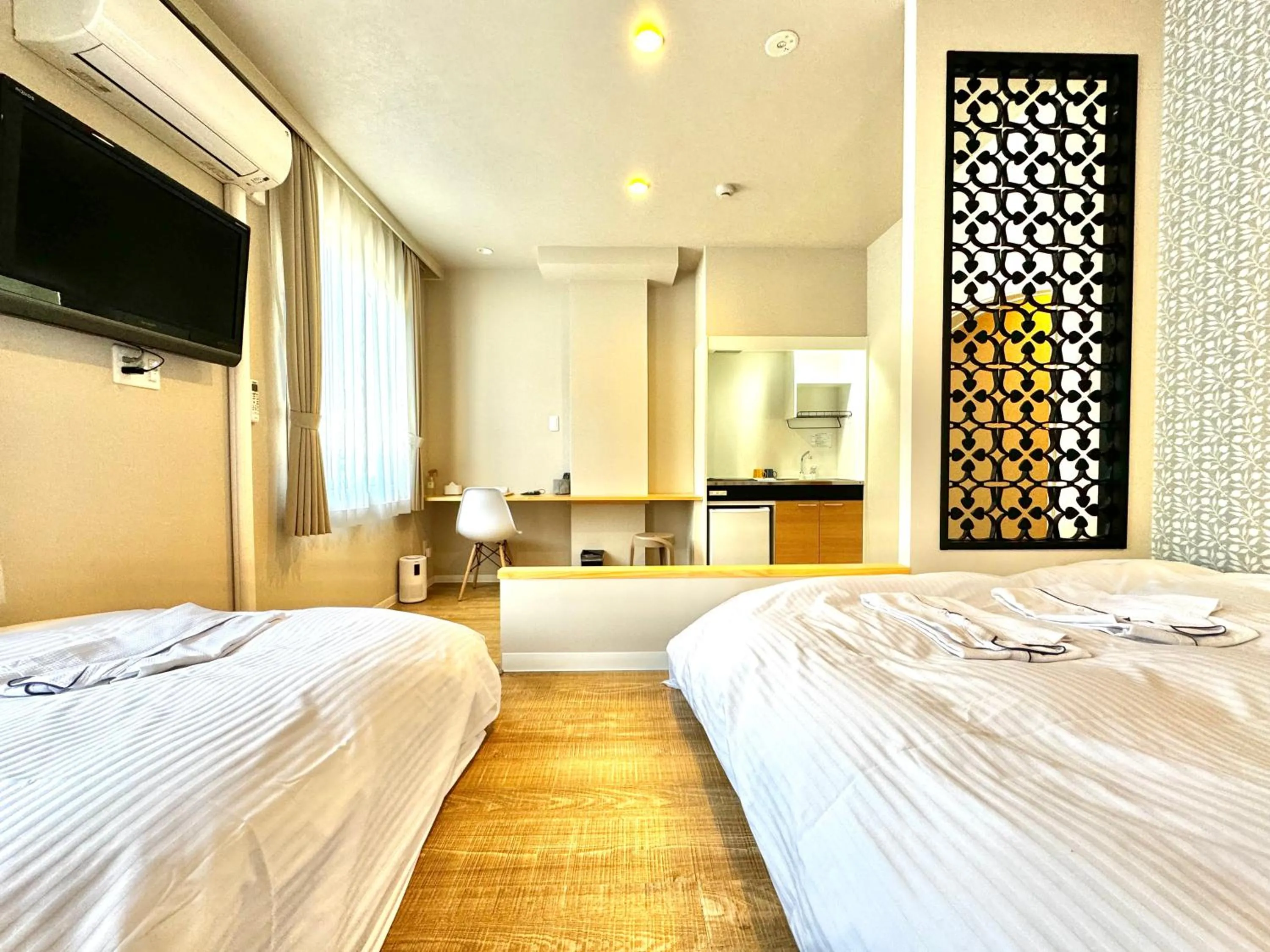 Bed in Beppu onsen Resort Stay Spa Tsurumi