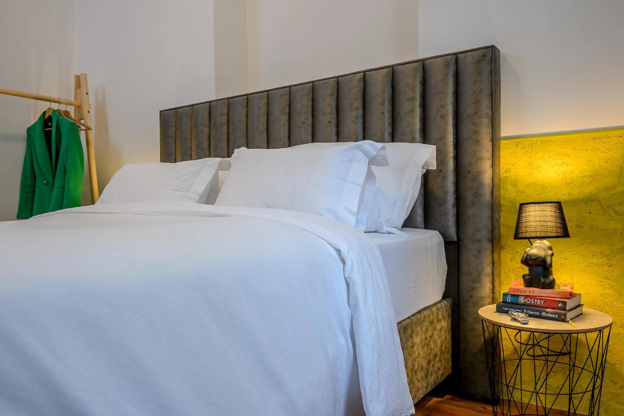 Bed in Yellow house with private parking