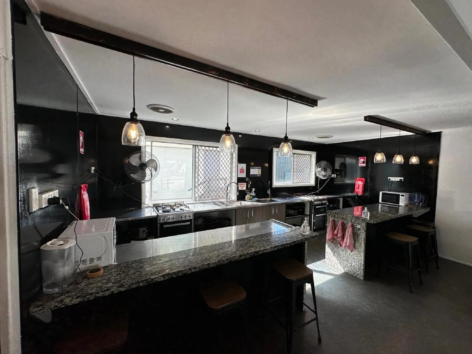 Communal kitchen in Mycow Accommodation Mackay