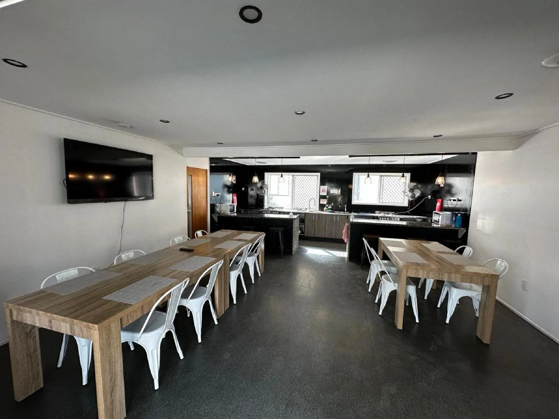 Communal kitchen in Mycow Accommodation Mackay