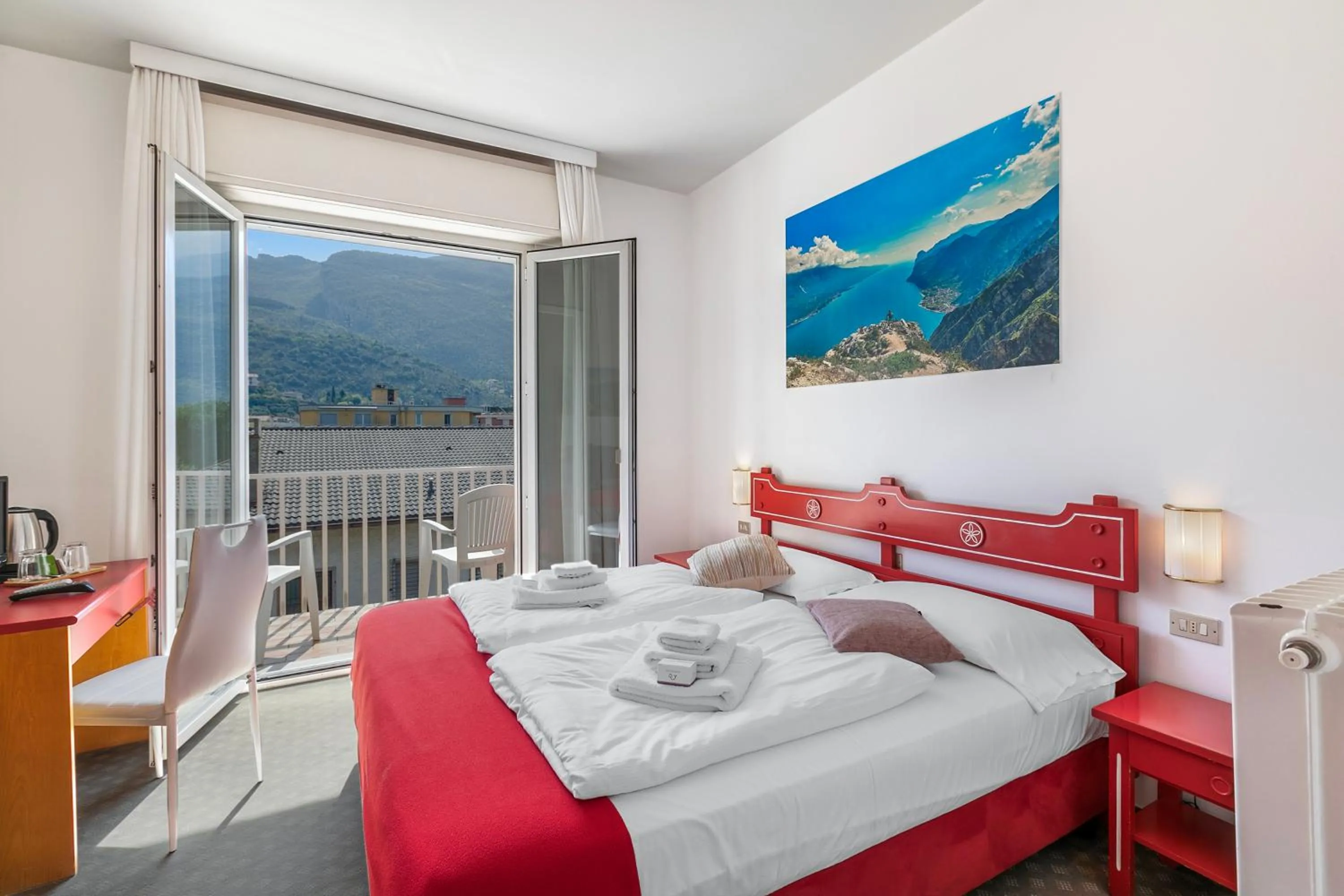 View (from property/room), Bed in Bike & Wind Hotel Villa Maria