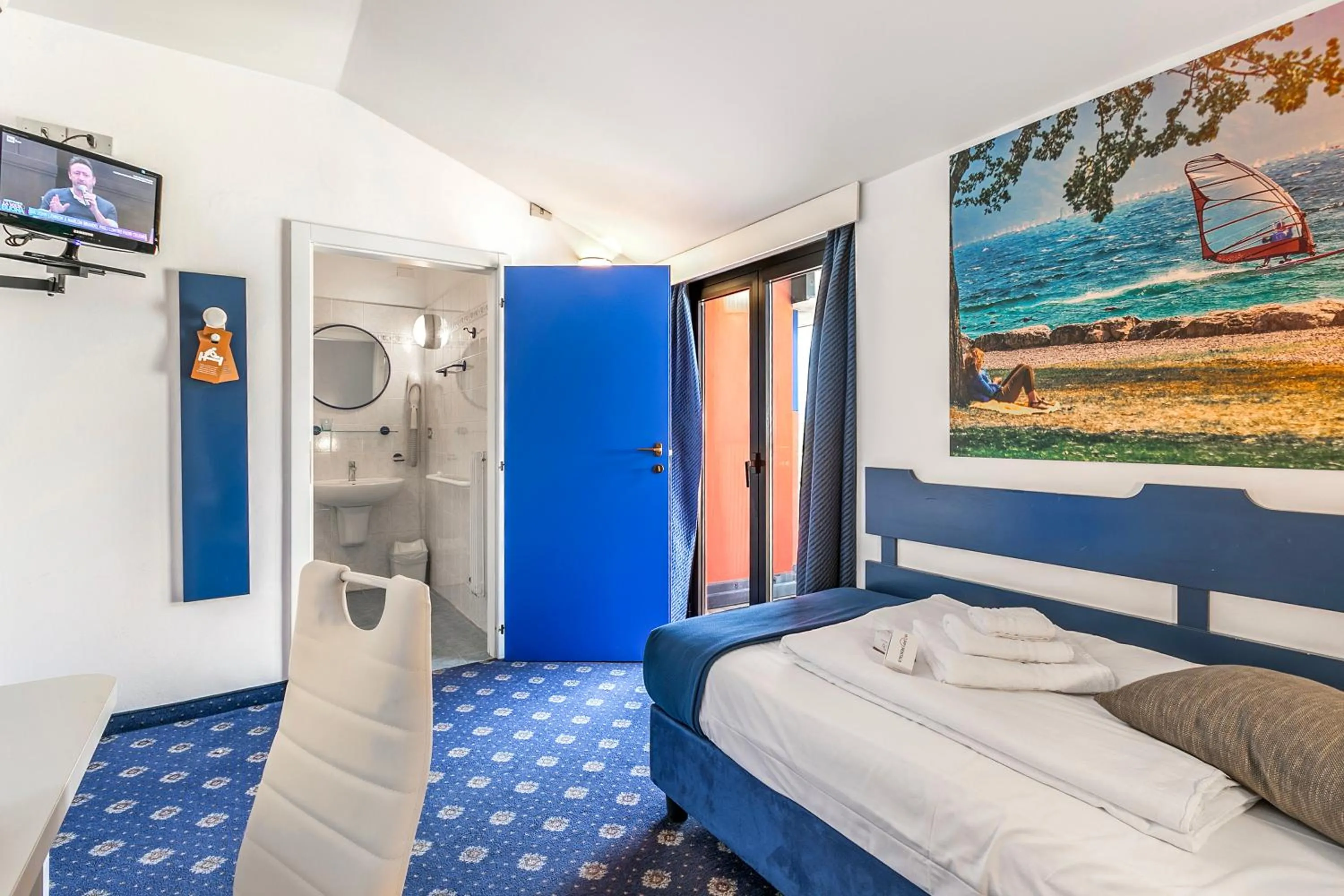 Bedroom, Bed in Bike & Wind Hotel Villa Maria