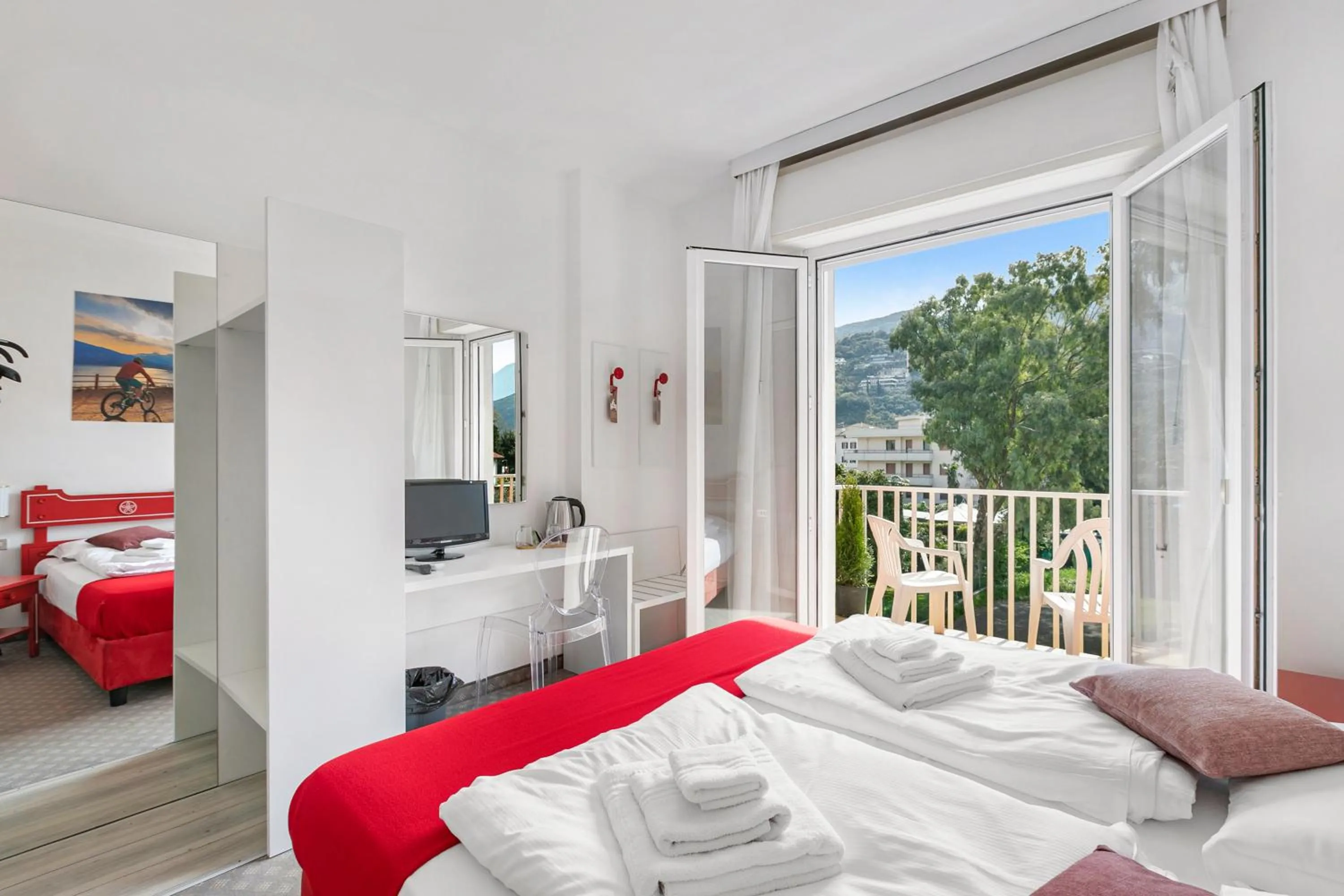 Bedroom, Bed in Bike & Wind Hotel Villa Maria