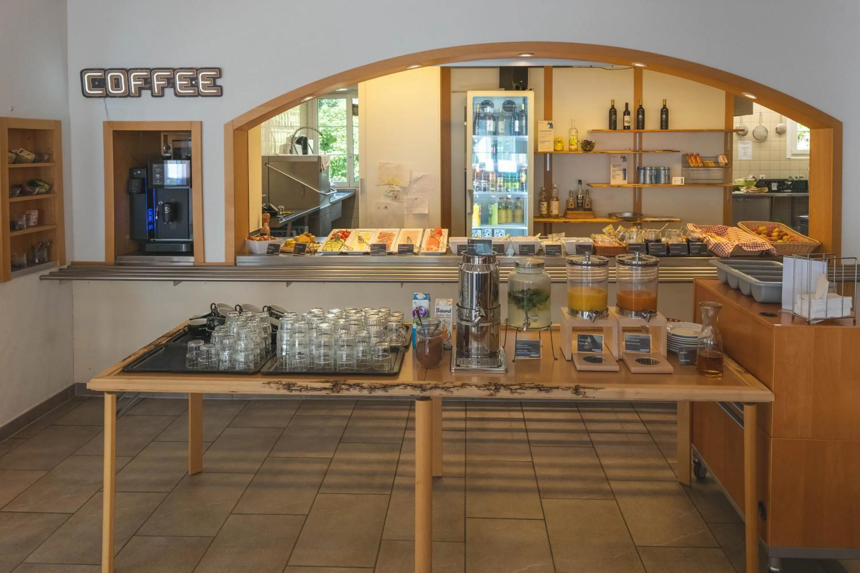 Breakfast in Engelberg Youth Hostel