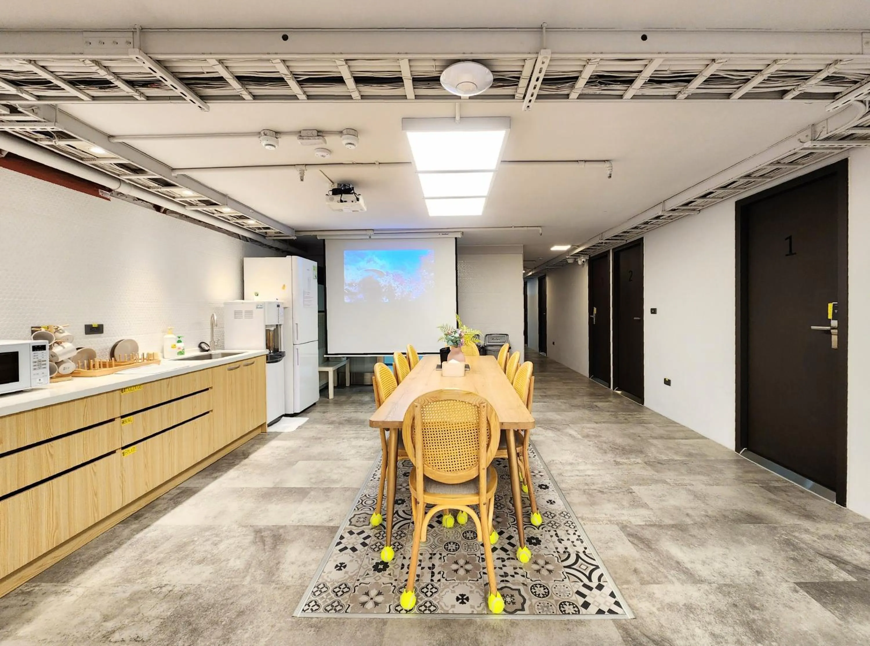 Seating area in Just Live Hostel