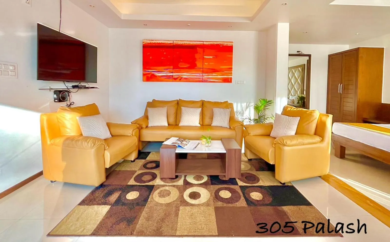 Living room in Beach Paradise Miramar Goa