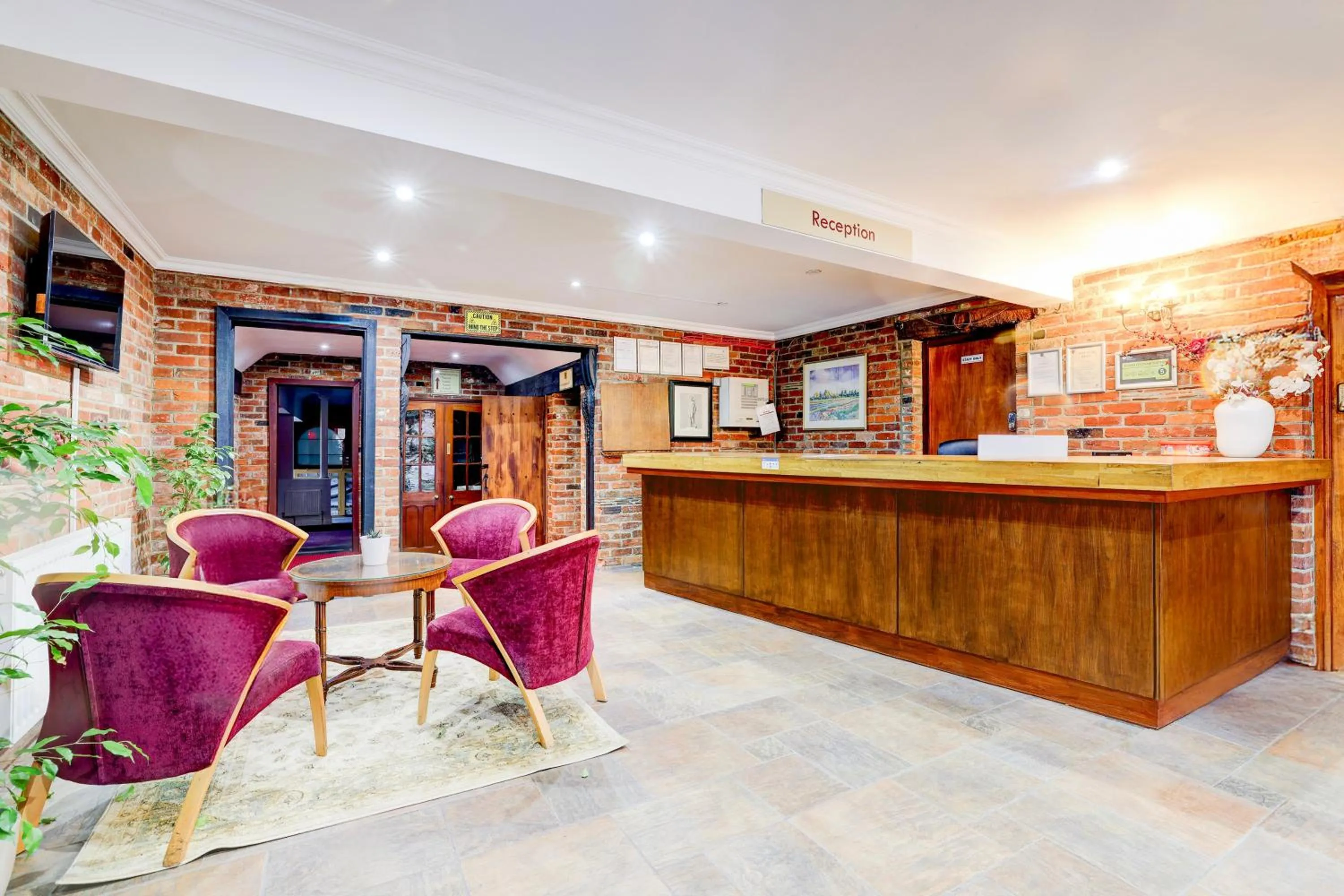 Lobby or reception in The Rivenhall Hotel in Witham, Chelmsford