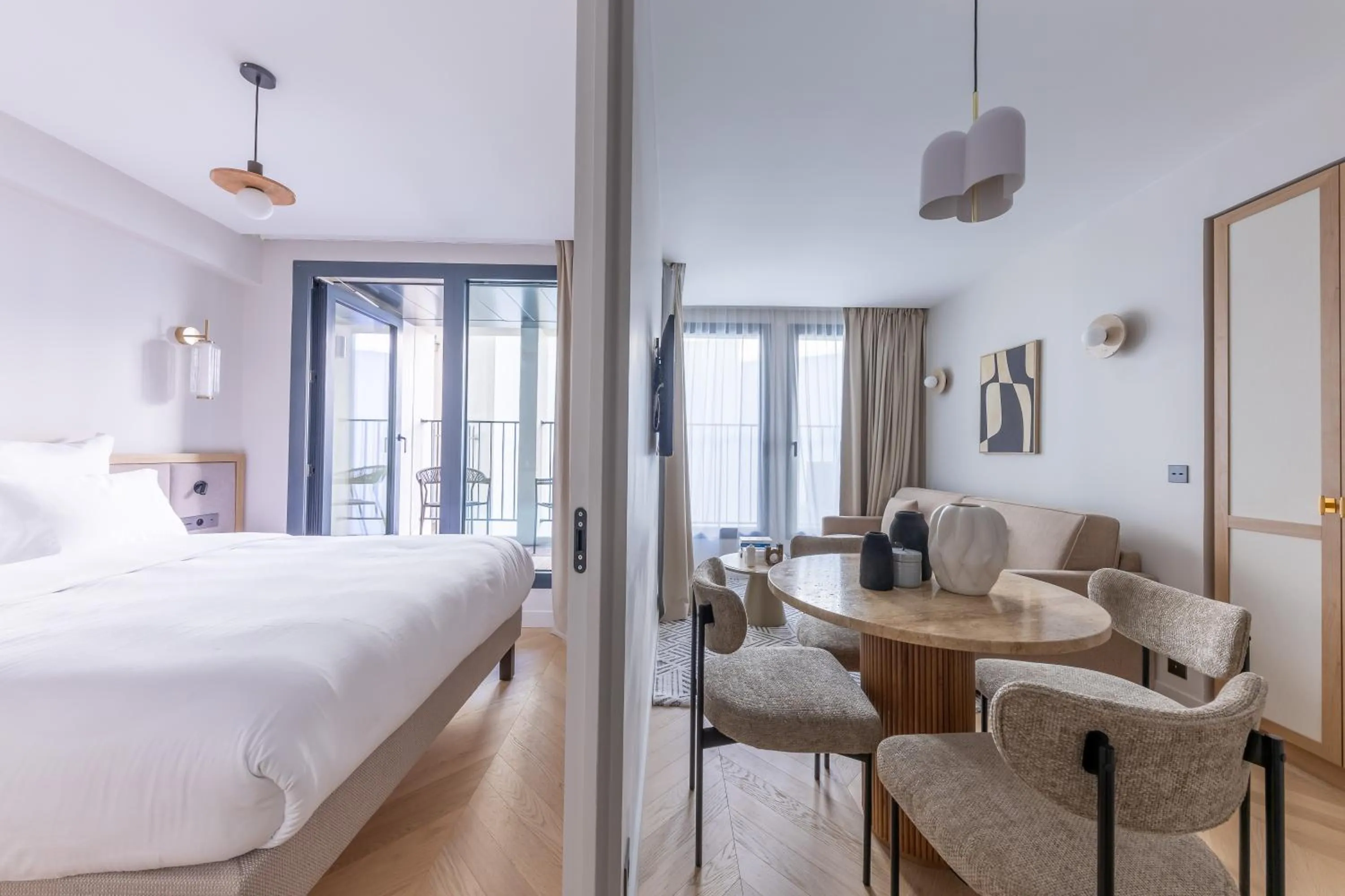 Living room, Bed in Quartier Libre Opera