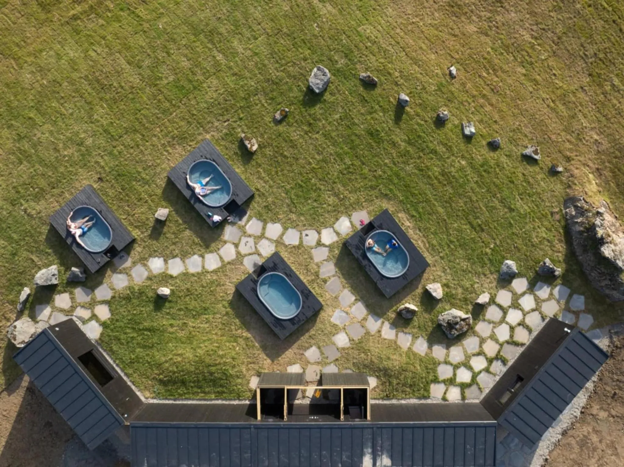 Pool view in Glacier World - Hoffell Guesthouse