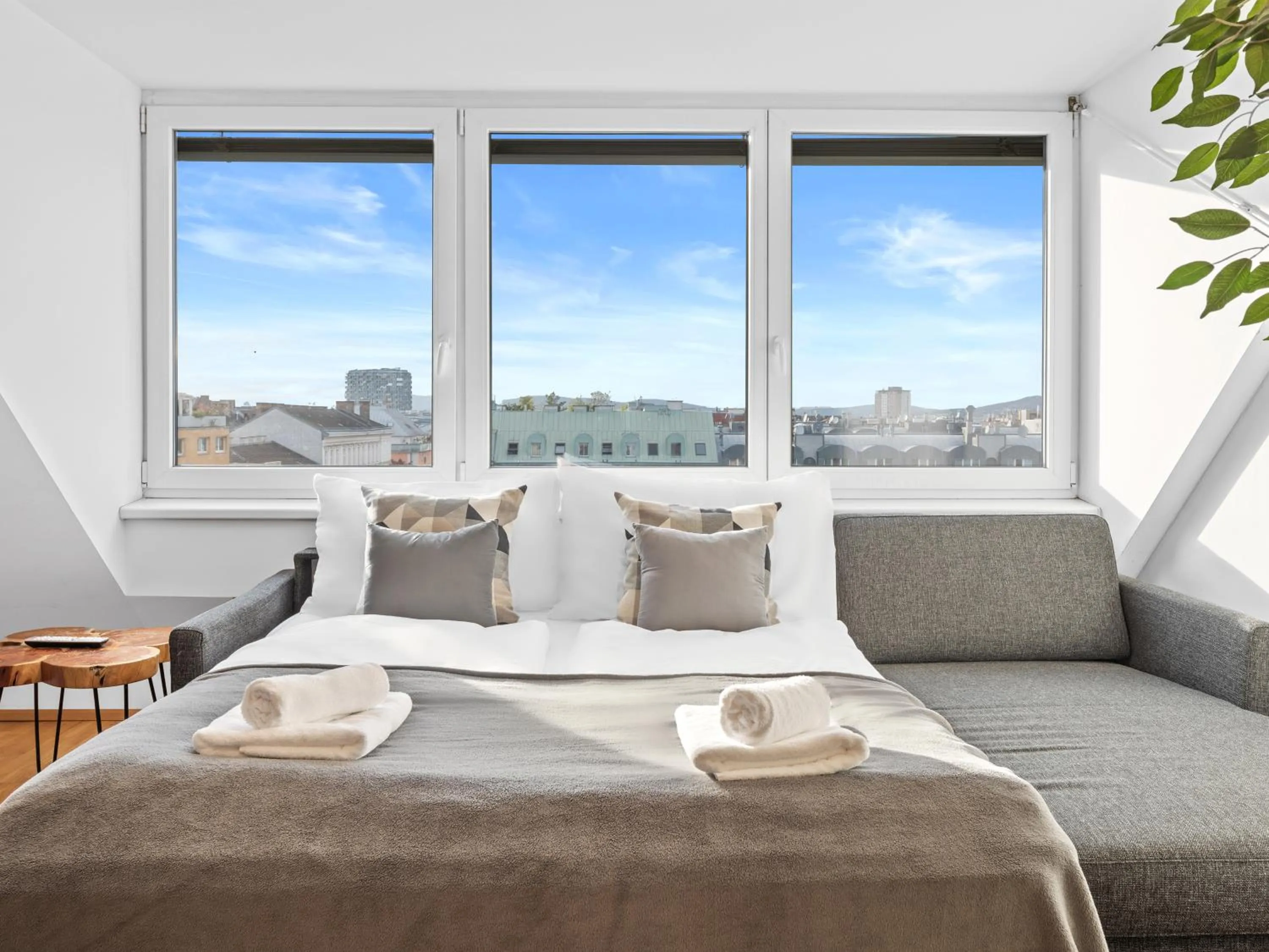 Bed in Penthouse Apartments