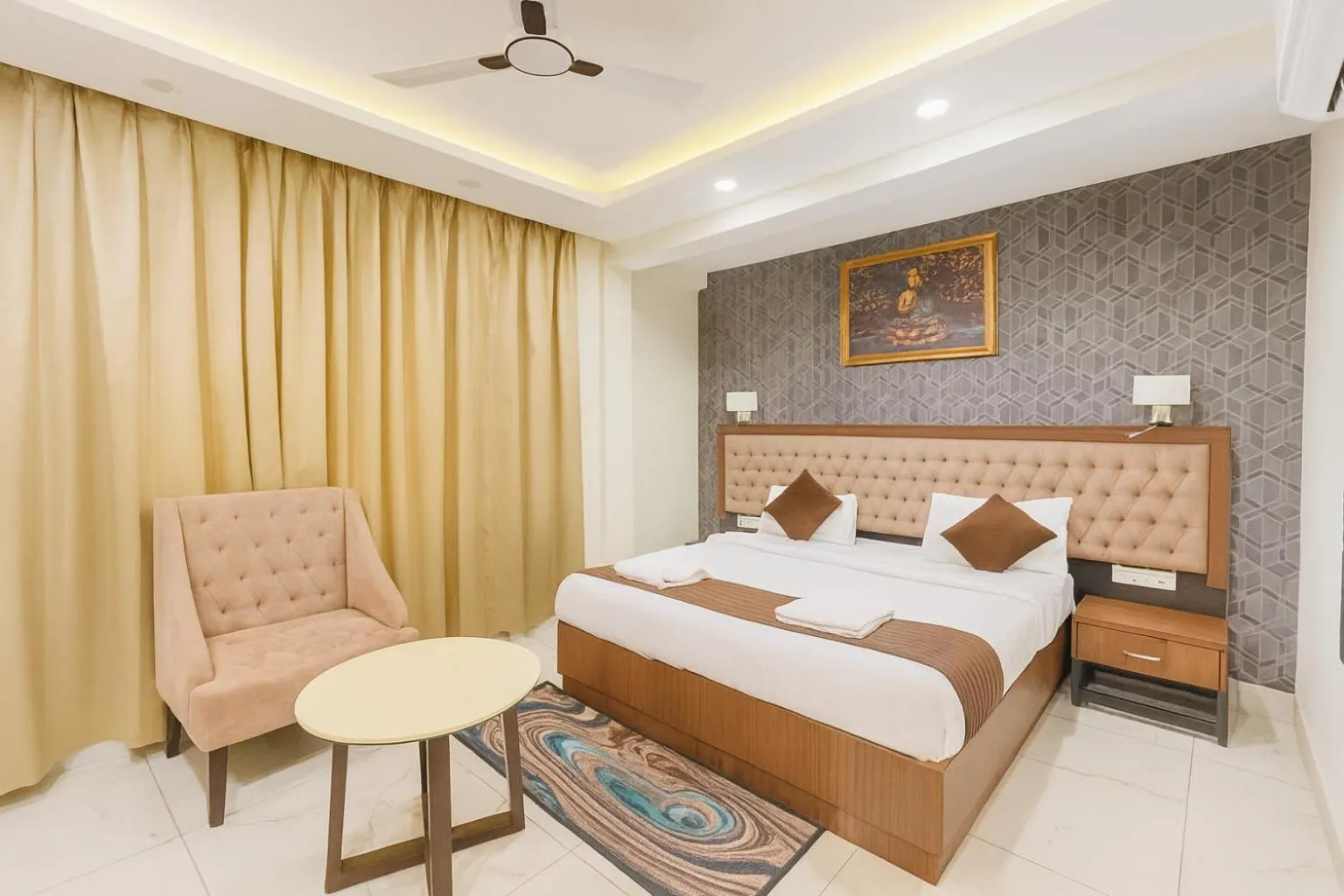 Bedroom, Bed in Hotel Pawan Regency- Best Mountain View Hotel In McLeodganj