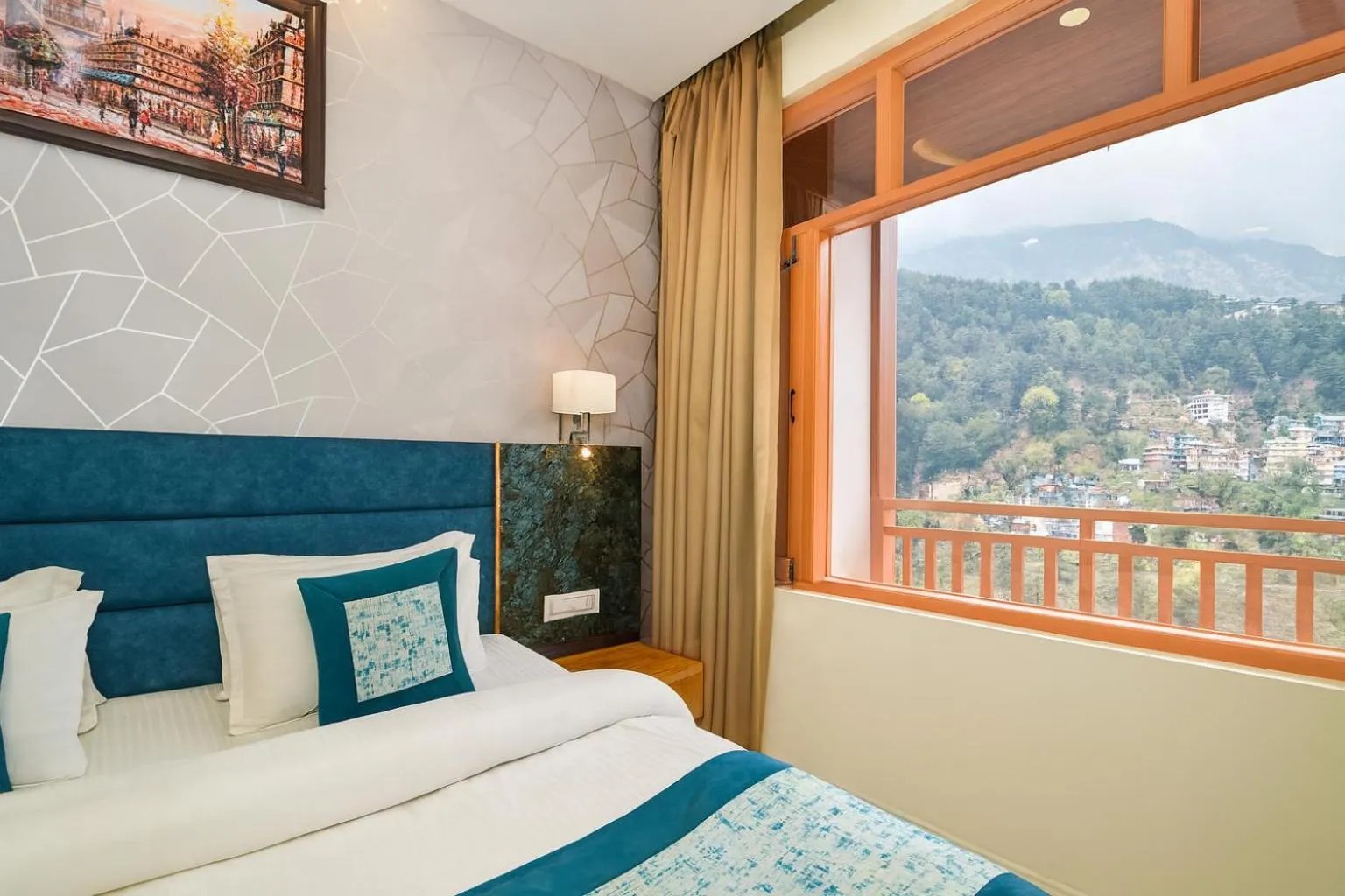 Bedroom, Bed in Hotel Pawan Regency- Best Mountain View Hotel In McLeodganj